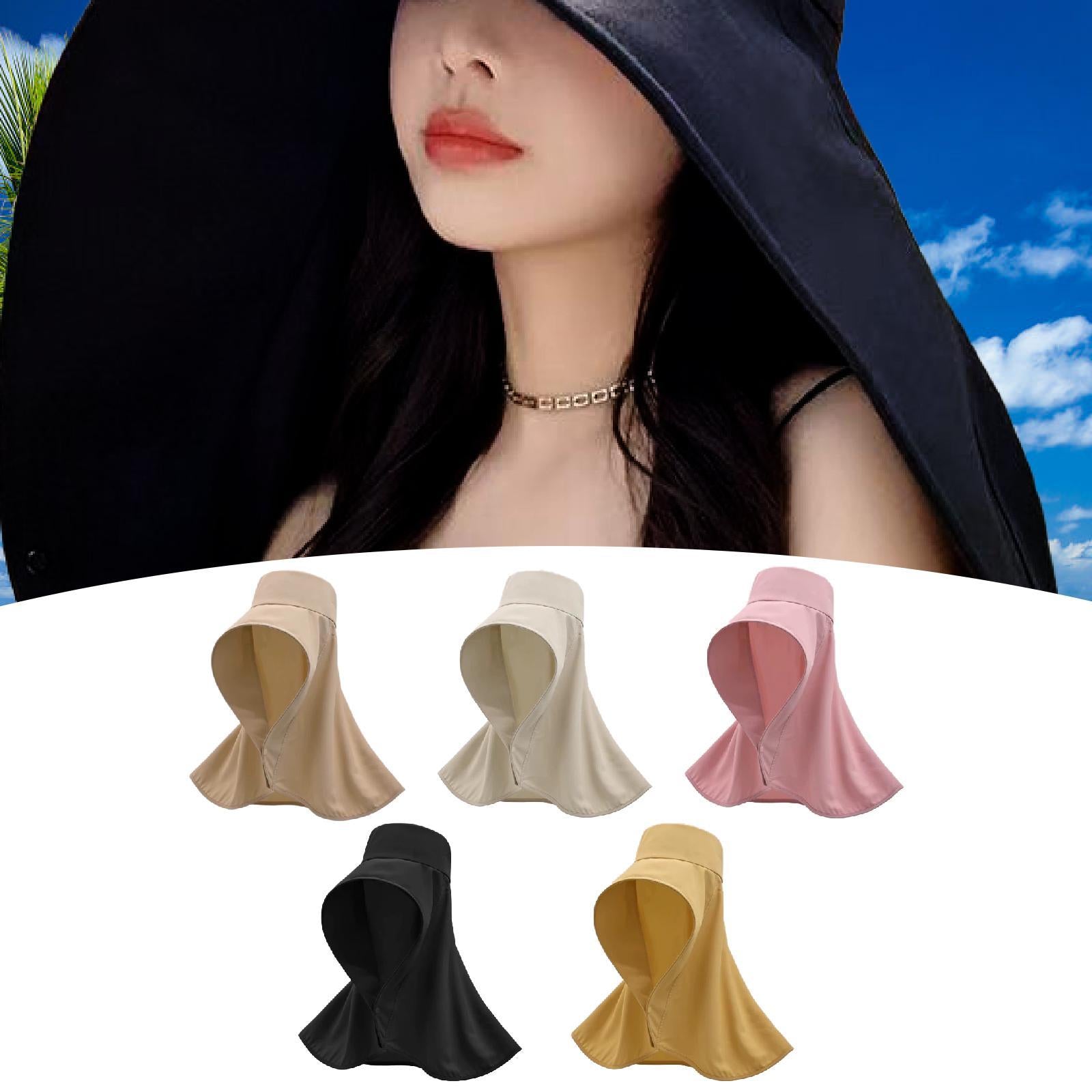 Wide Brim Shawl Sun Hat for Women Lightweight Climbing Hiking with Neck Flap Khaki