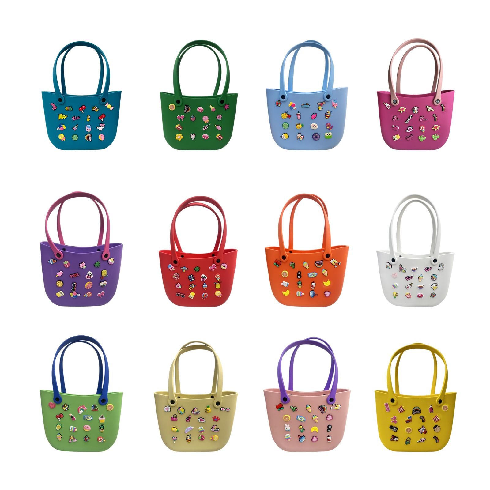Open Tote Washable Shopping Storage Portable Leisure Easy to Clean Hole Bag Blue