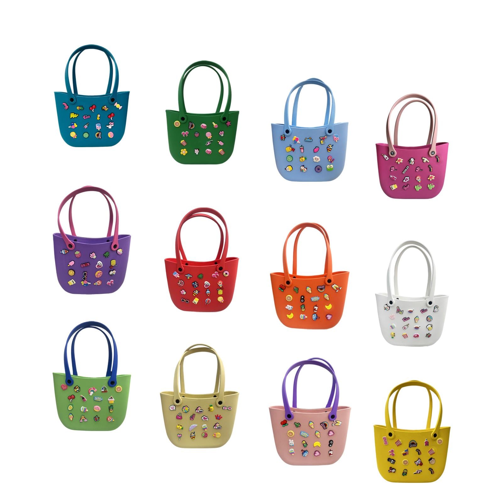 Open Tote Washable Shopping Storage Portable Leisure Easy to Clean Hole Bag Blue