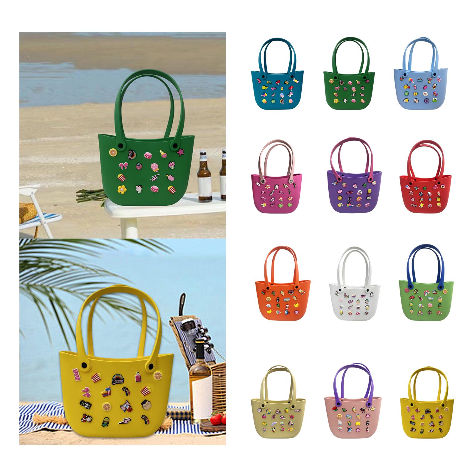 Open Tote Washable Shopping Storage Portable Leisure Easy to Clean Hole Bag Blue
