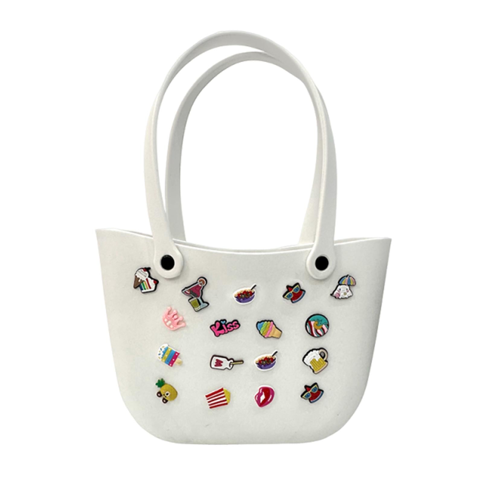 Open Tote Washable Shopping Storage Portable Leisure Easy to Clean Hole Bag White