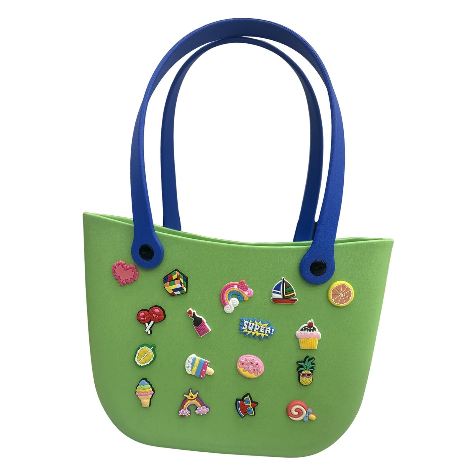Open Tote Washable Shopping Storage Portable Leisure Easy to Clean Hole Bag Green