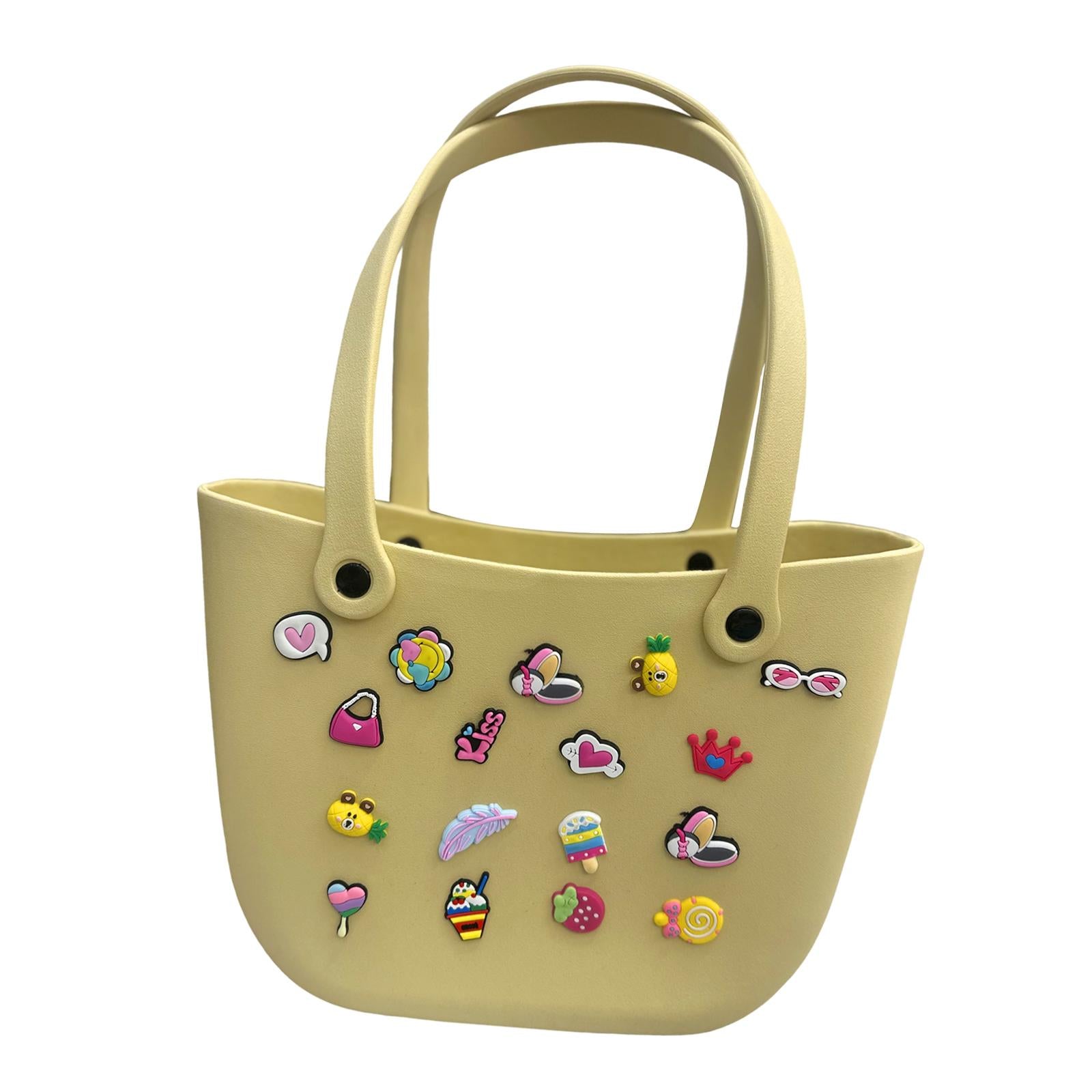 Open Tote Washable Shopping Storage Portable Leisure Easy to Clean Hole Bag Khaki