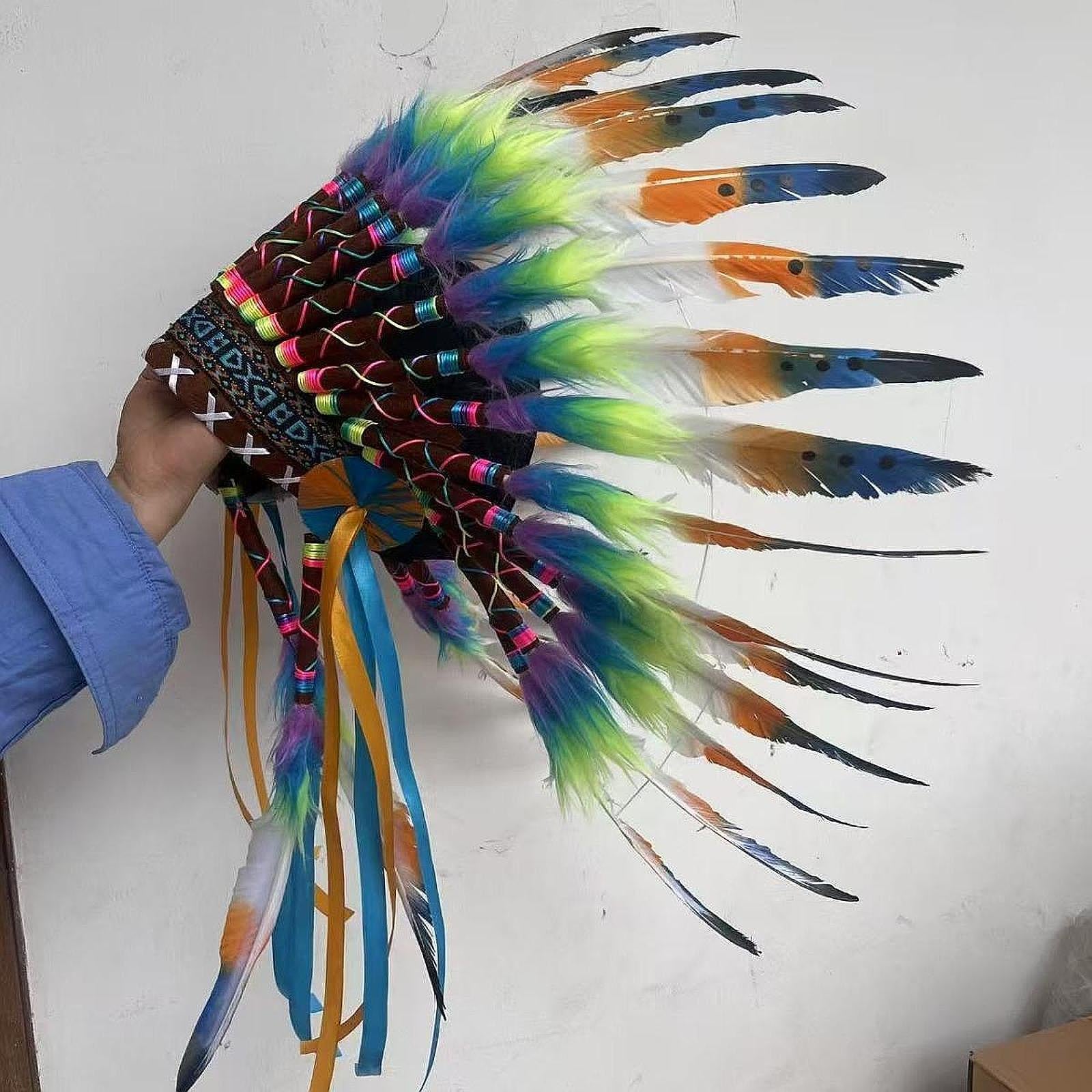 Artificial Feather Headdress Photo Props Headband for Cosplay Dance Carnival