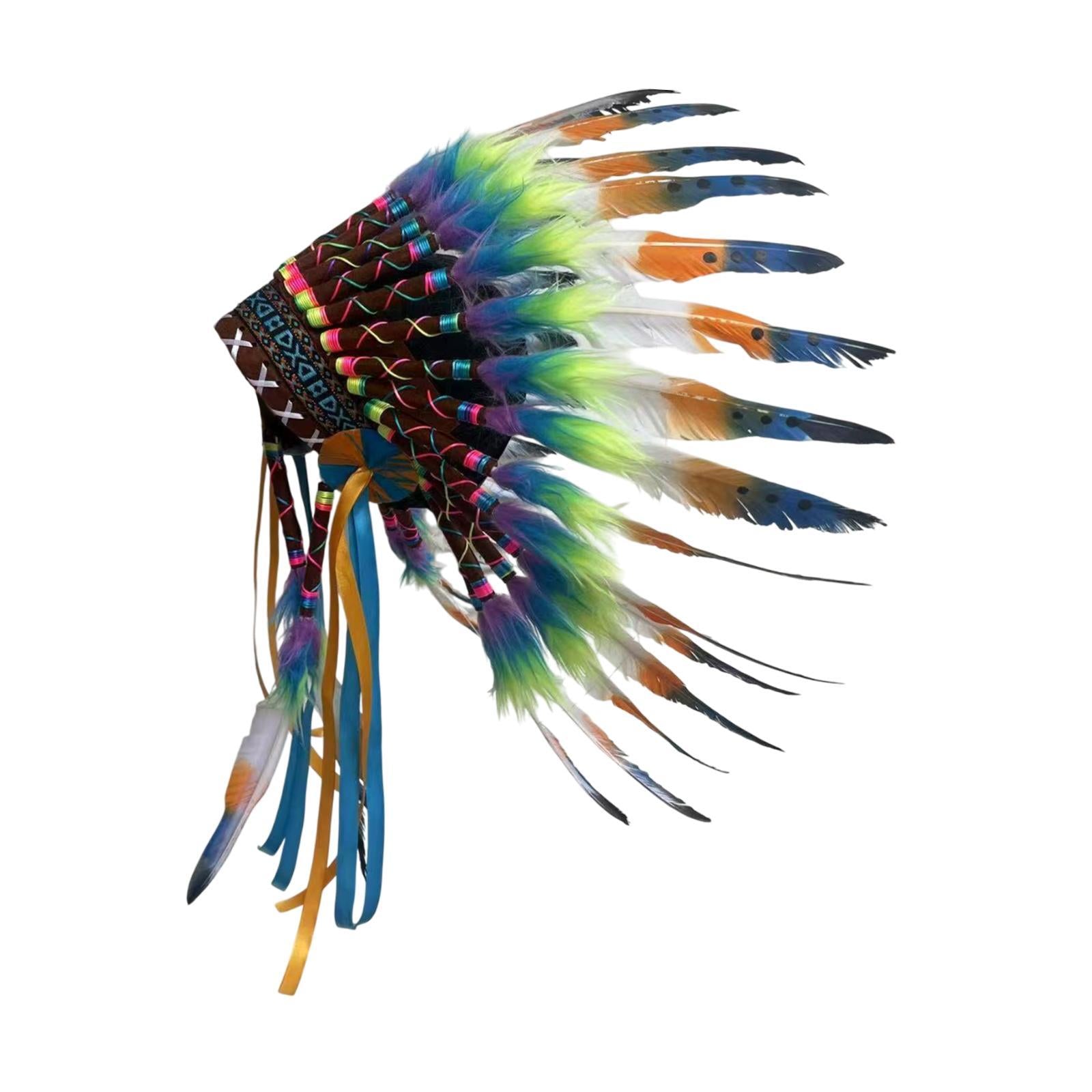 Artificial Feather Headdress Photo Props Headband for Cosplay Dance Carnival