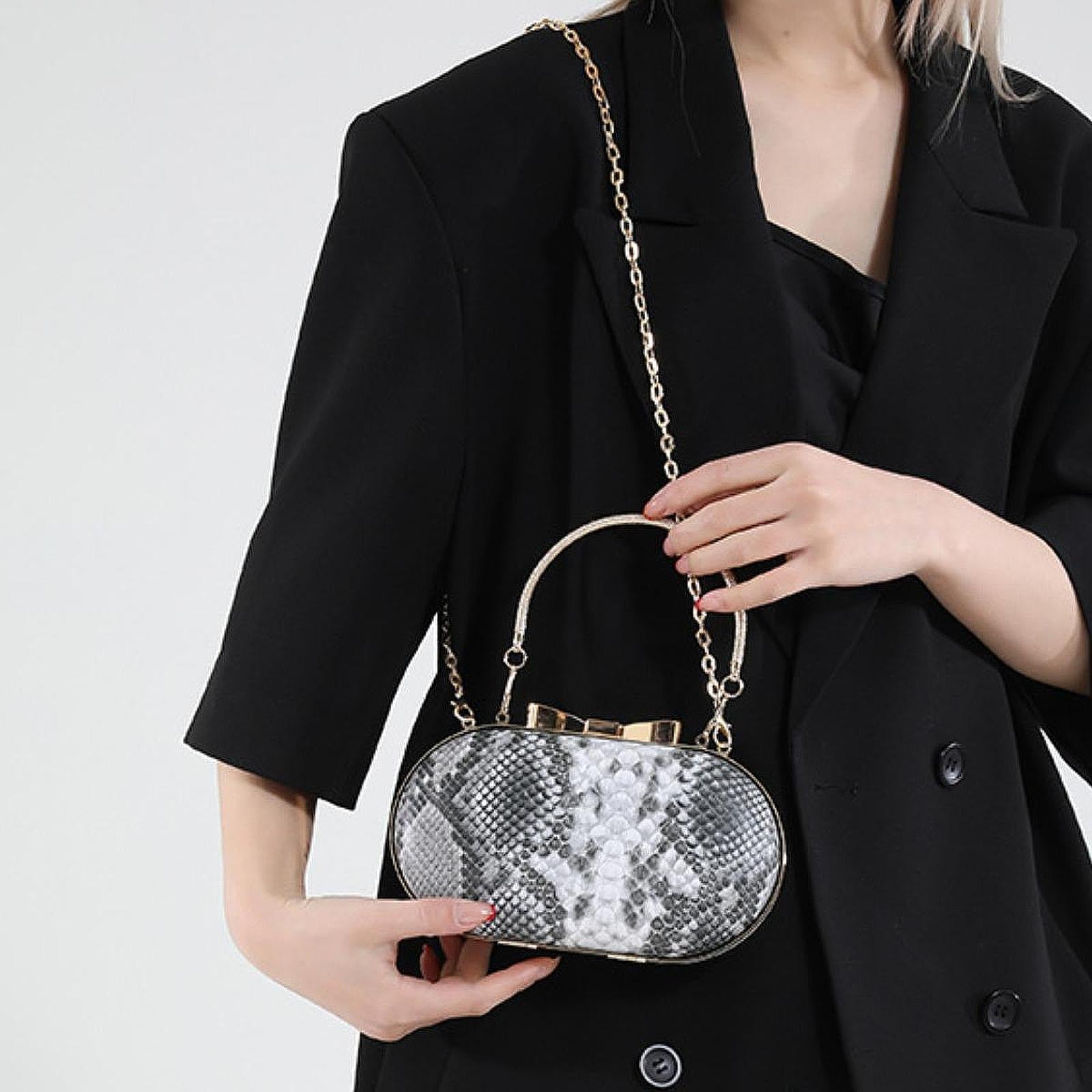 Woman Evening Bag Crossbody Bag Soft Fabric Lining for Shopping Clutch Purse Black