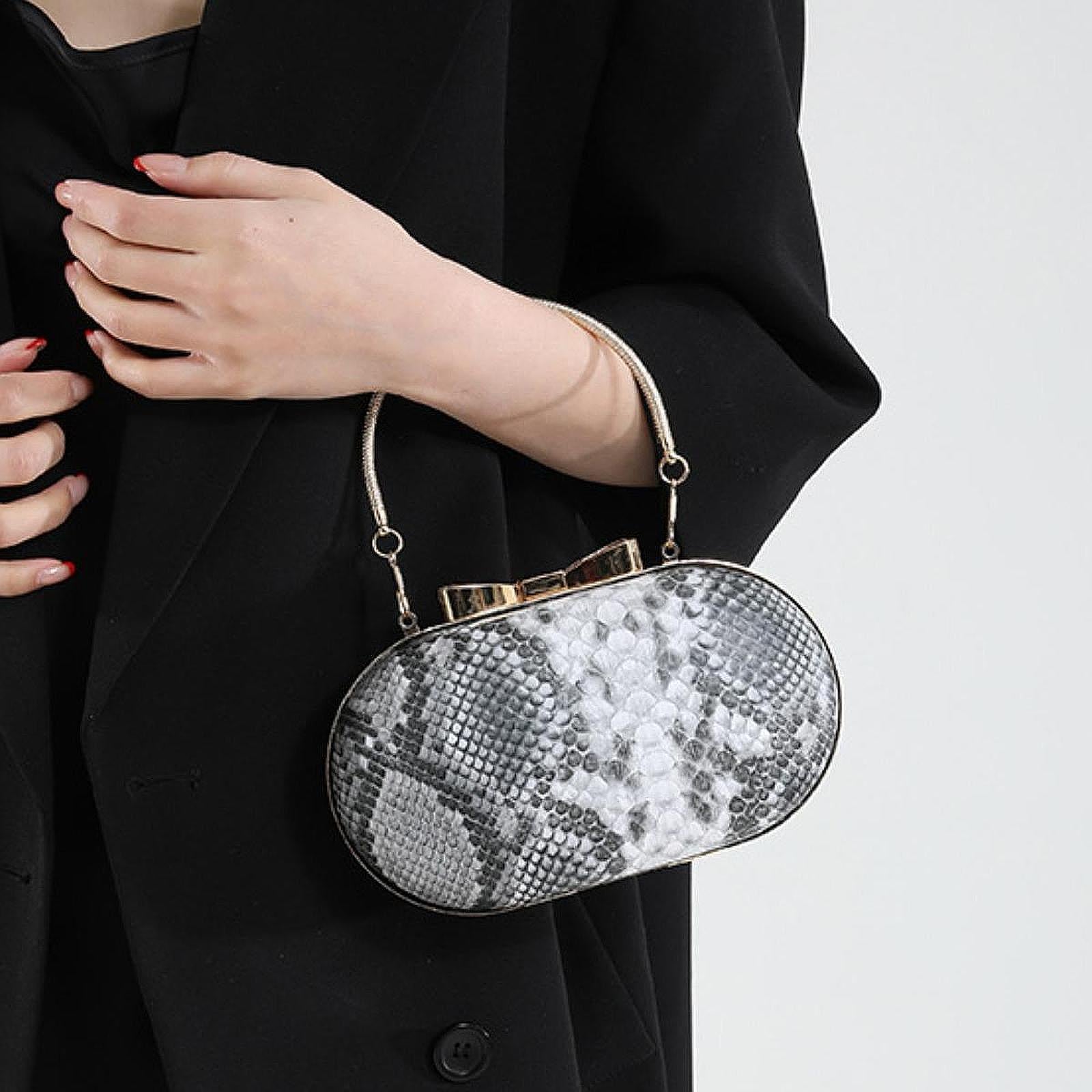Woman Evening Bag Crossbody Bag Soft Fabric Lining for Shopping Clutch Purse Black