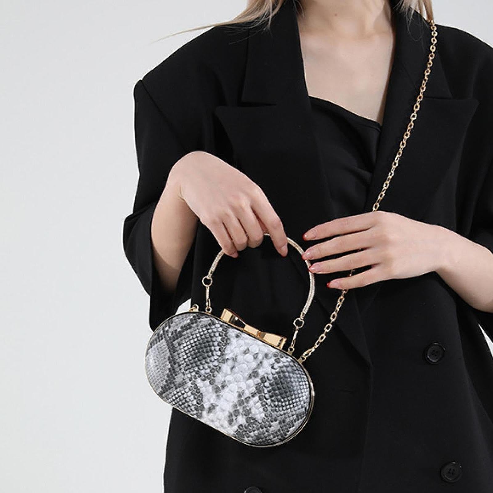 Woman Evening Bag Crossbody Bag Soft Fabric Lining for Shopping Clutch Purse Black
