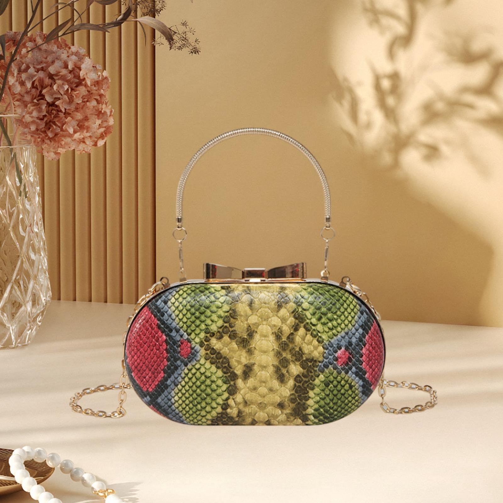 Woman Evening Bag Crossbody Bag Soft Fabric Lining for Shopping Clutch Purse Mixed Color