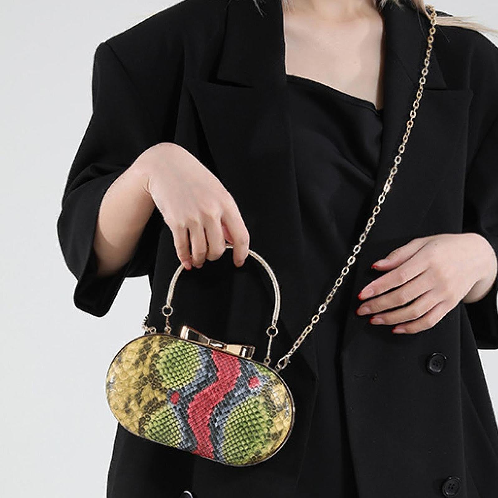Woman Evening Bag Crossbody Bag Soft Fabric Lining for Shopping Clutch Purse Mixed Color