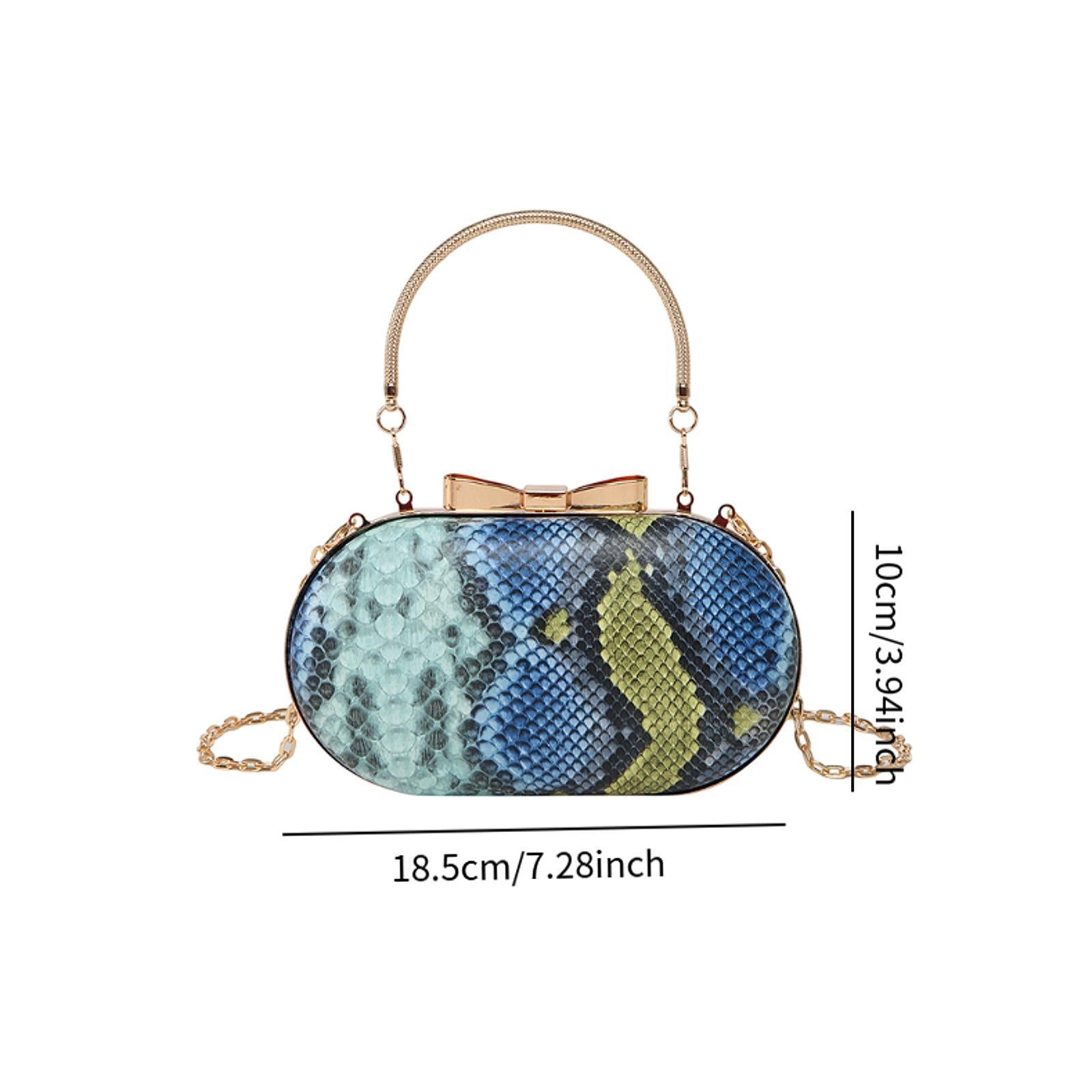 Woman Evening Bag Crossbody Bag Soft Fabric Lining for Shopping Clutch Purse Blue