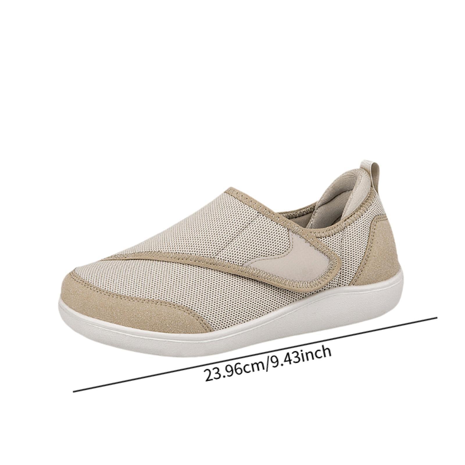 Womens Mesh Sneakers Soft Non Slip Soles Round Toe Walking Shoes 37 Khaki