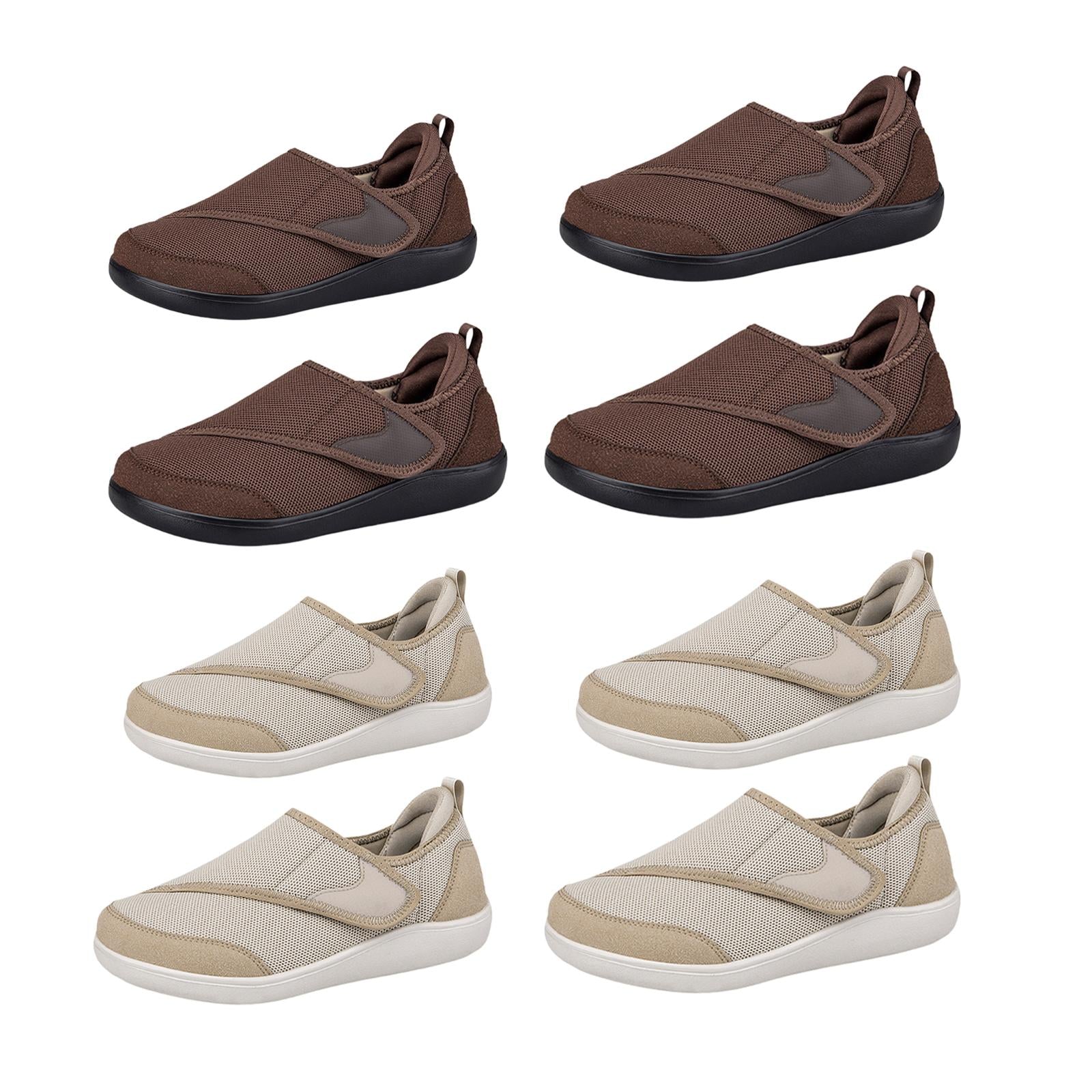 Womens Mesh Sneakers Soft Non Slip Soles Round Toe Walking Shoes 37 Khaki
