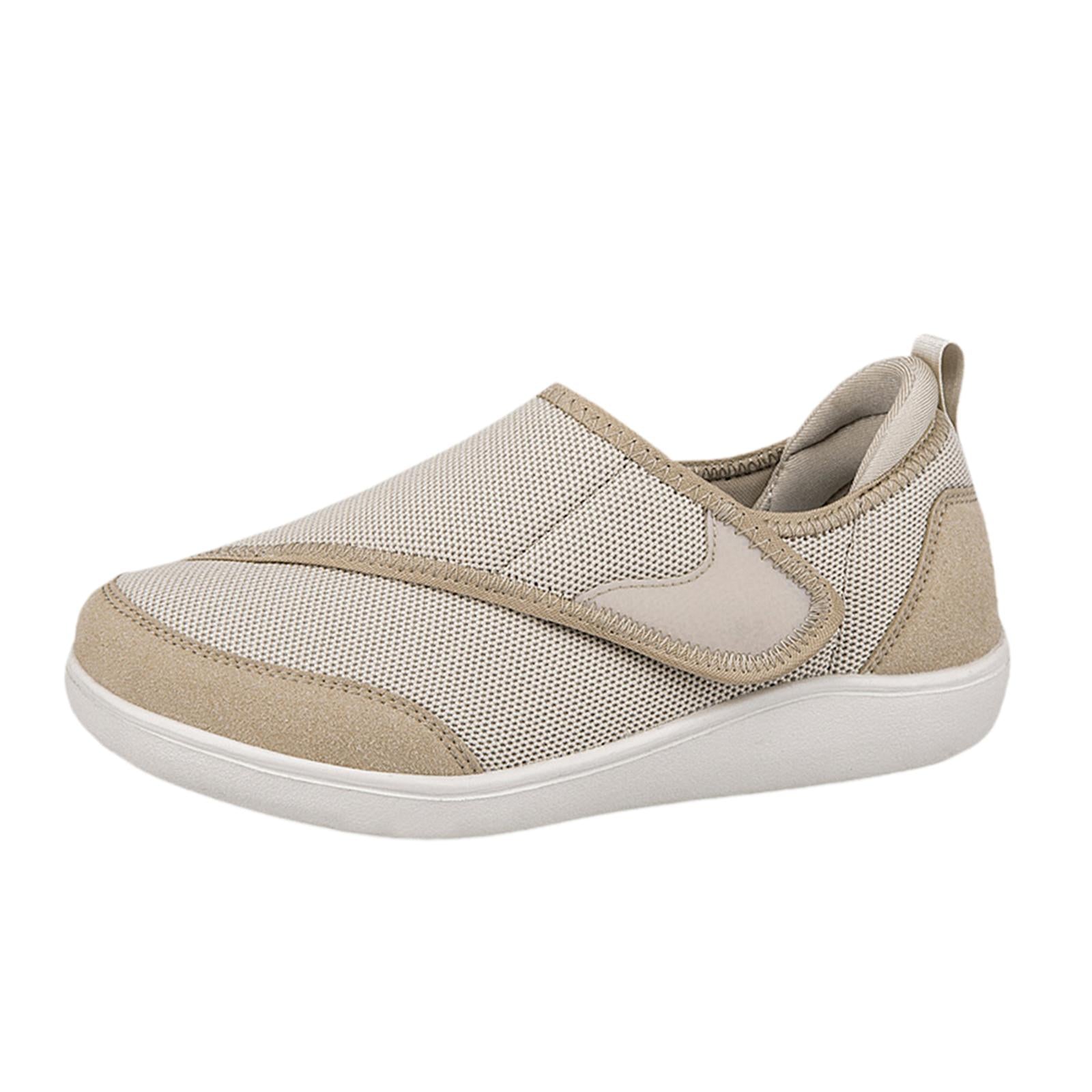 Womens Mesh Sneakers Soft Non Slip Soles Round Toe Walking Shoes 38 Khaki