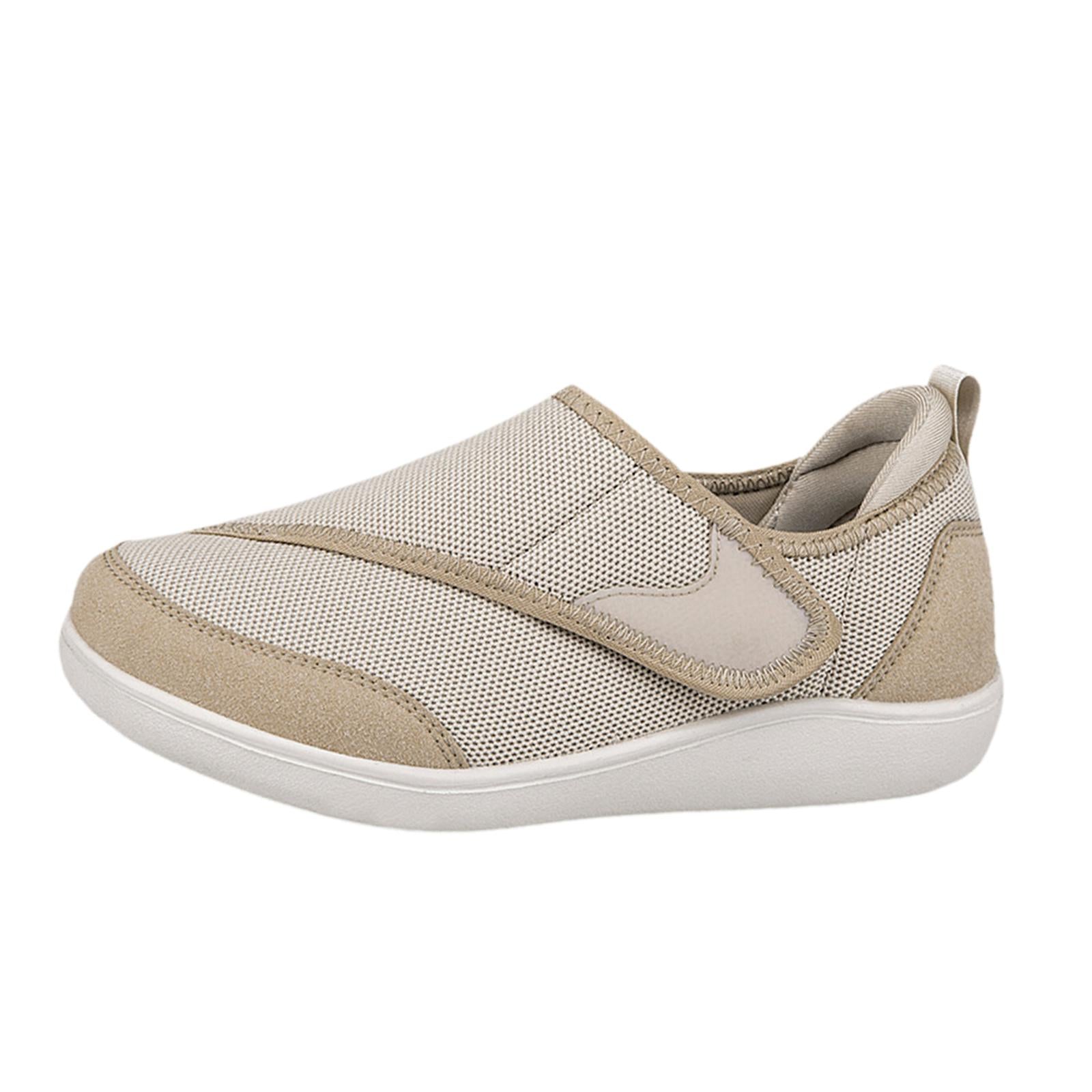 Womens Mesh Sneakers Soft Non Slip Soles Round Toe Walking Shoes 40 Khaki