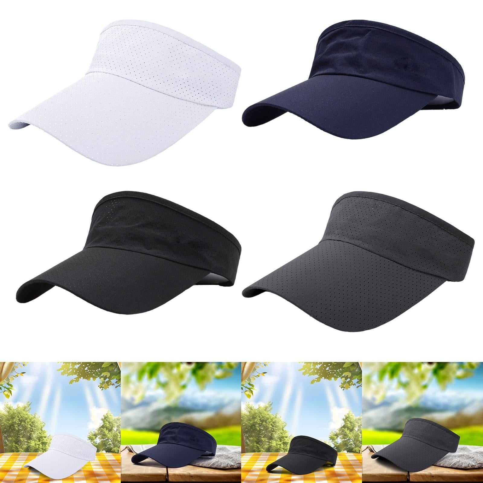 Sun Visor Hat Open Top Casual Cotton Sunhat for Camping Birthday Gift Travel White
