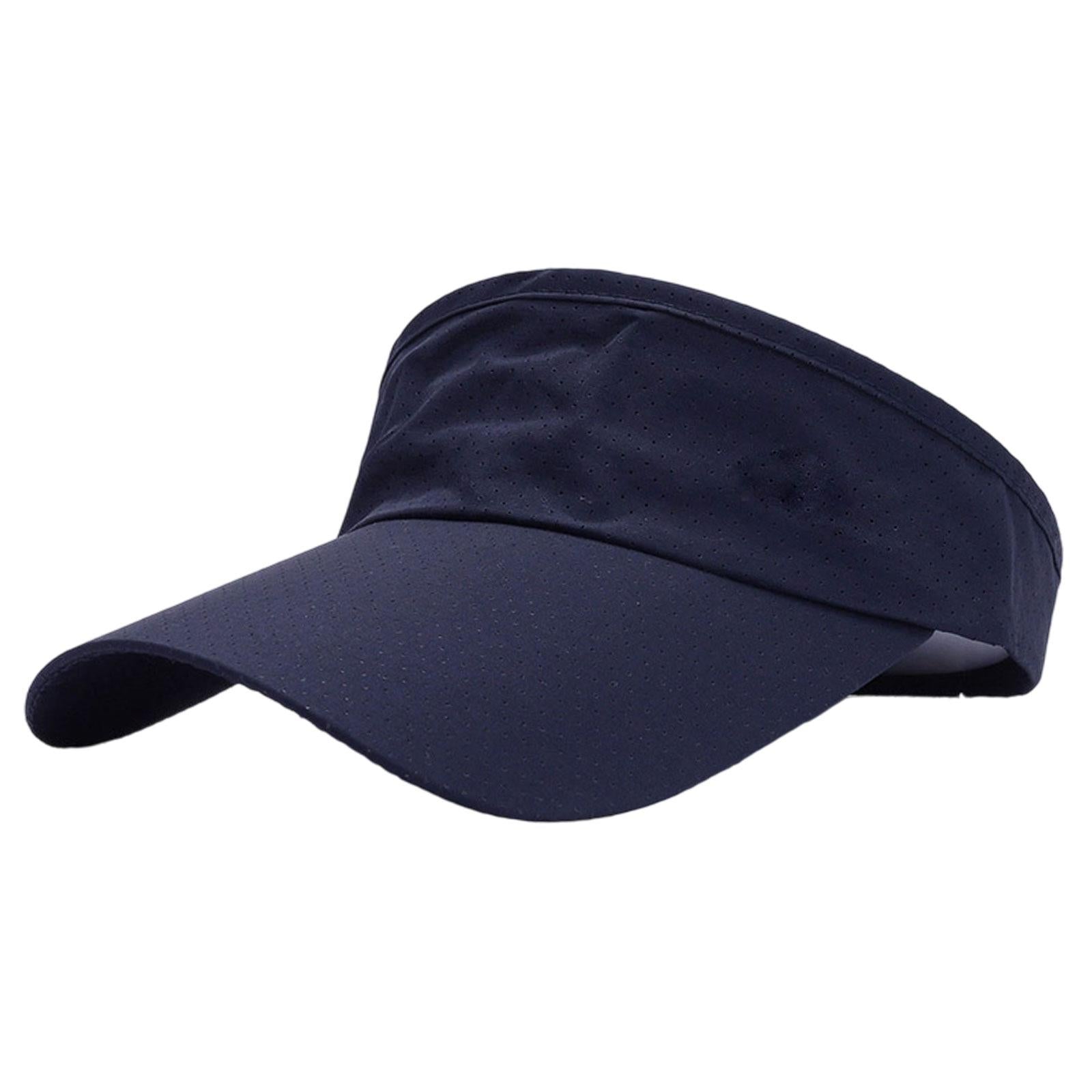 Sun Visor Hat Open Top Casual Cotton Sunhat for Camping Birthday Gift Travel Navy