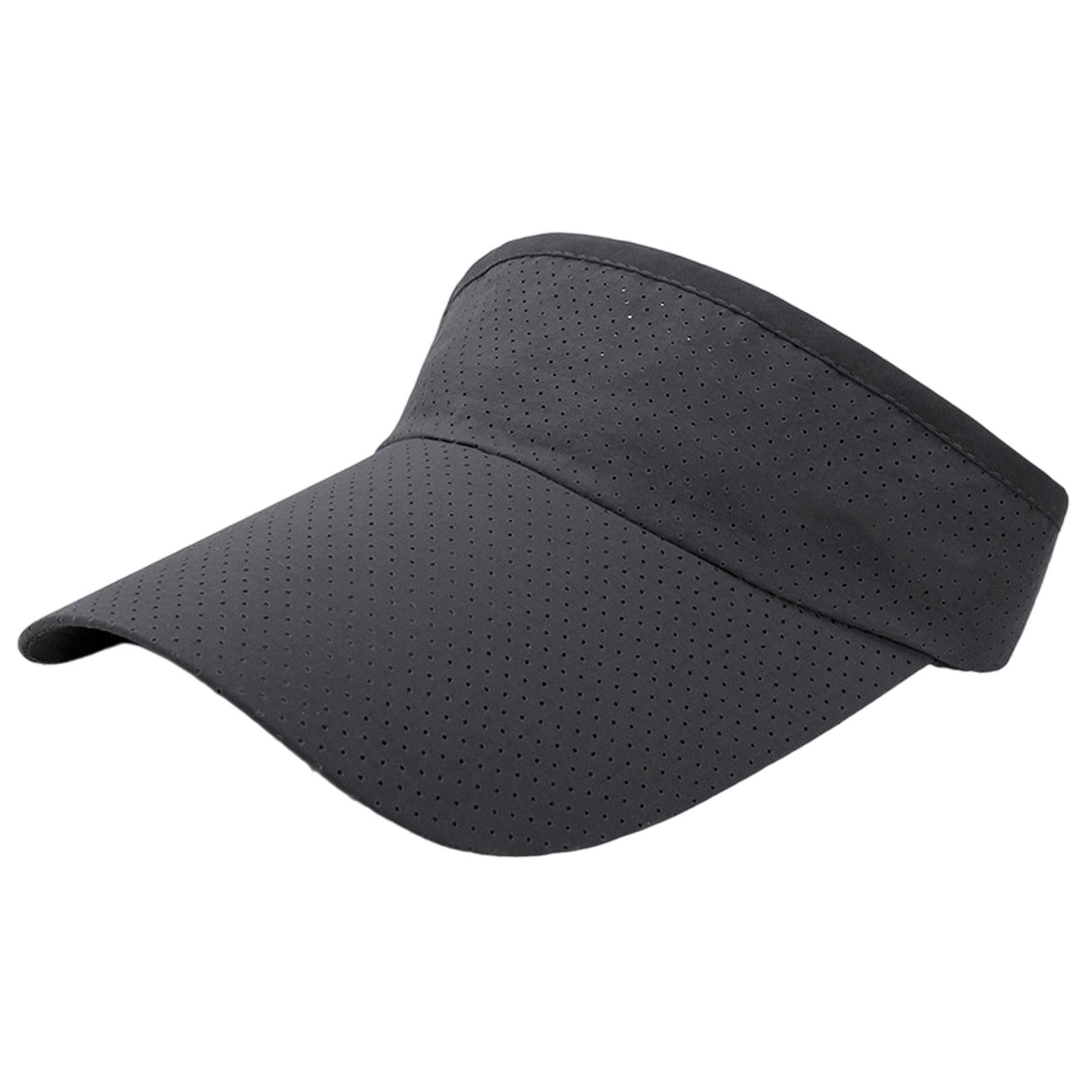Sun Visor Hat Open Top Casual Cotton Sunhat for Camping Birthday Gift Travel Deep Gray