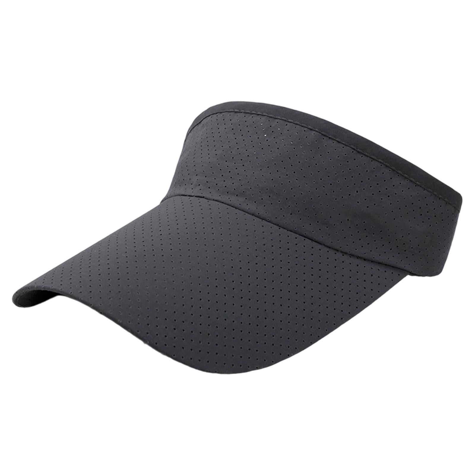 Sun Visor Hat Open Top Casual Cotton Sunhat for Camping Birthday Gift Travel Deep Gray