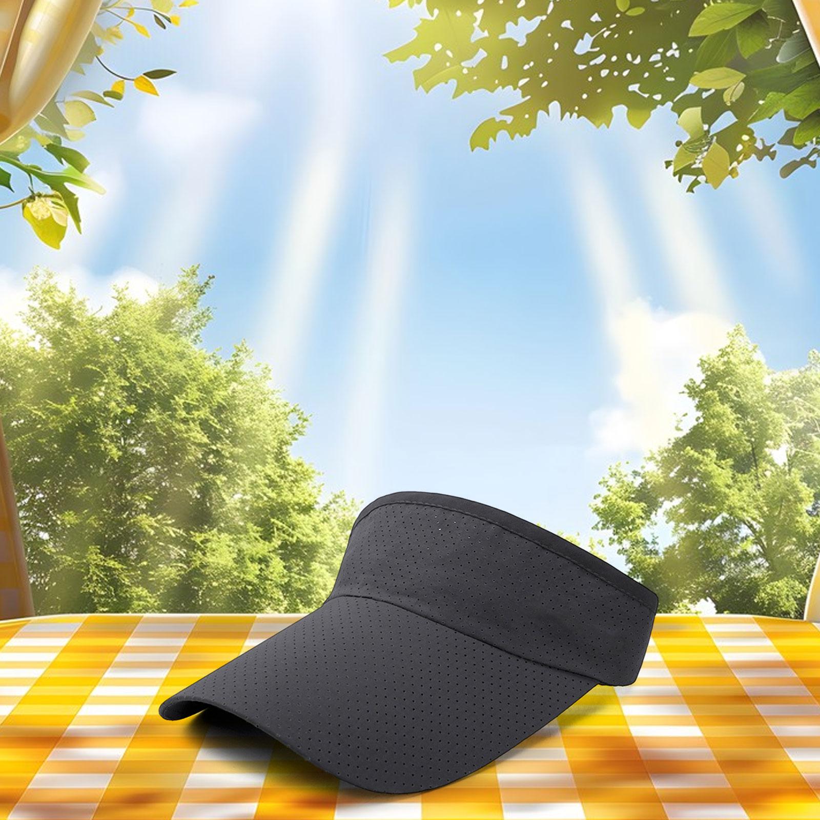 Sun Visor Hat Open Top Casual Cotton Sunhat for Camping Birthday Gift Travel Deep Gray