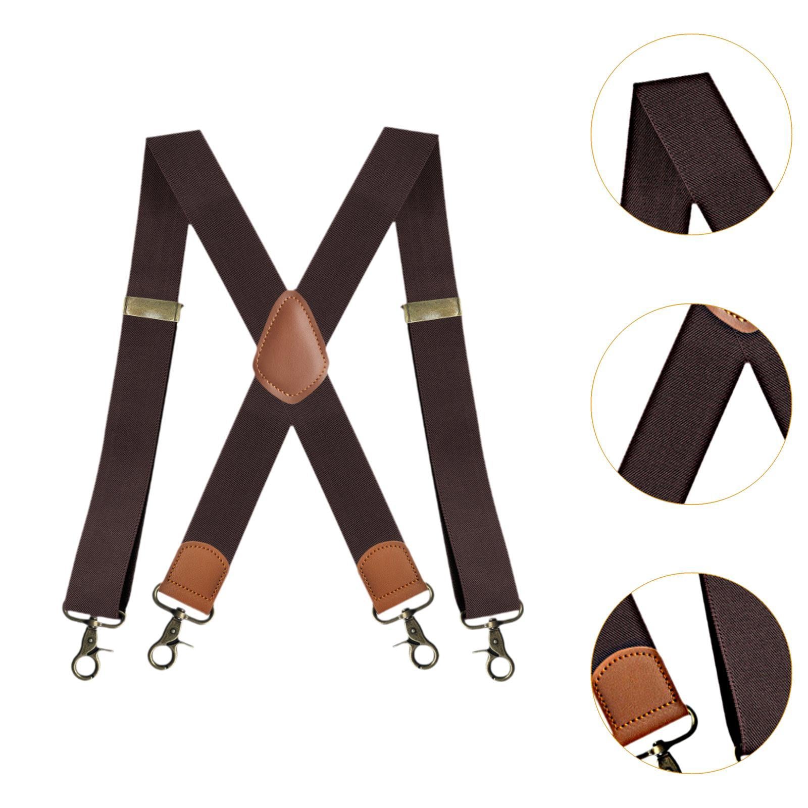 Suspender for Men Fashion Elastic Wide Suspenders for Costume Party Business Coffee
