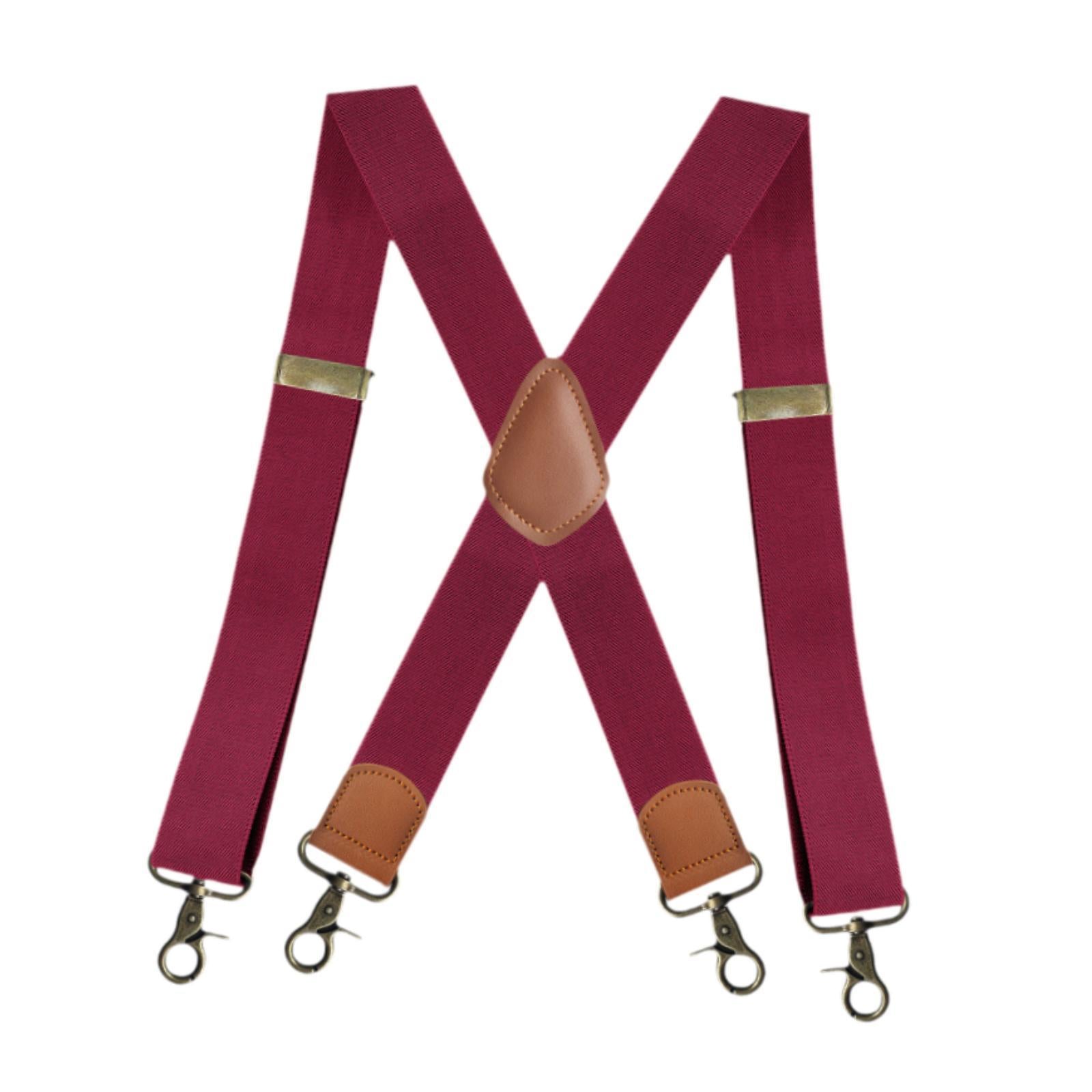 Suspender for Men Fashion Elastic Wide Suspenders for Costume Party Business Red