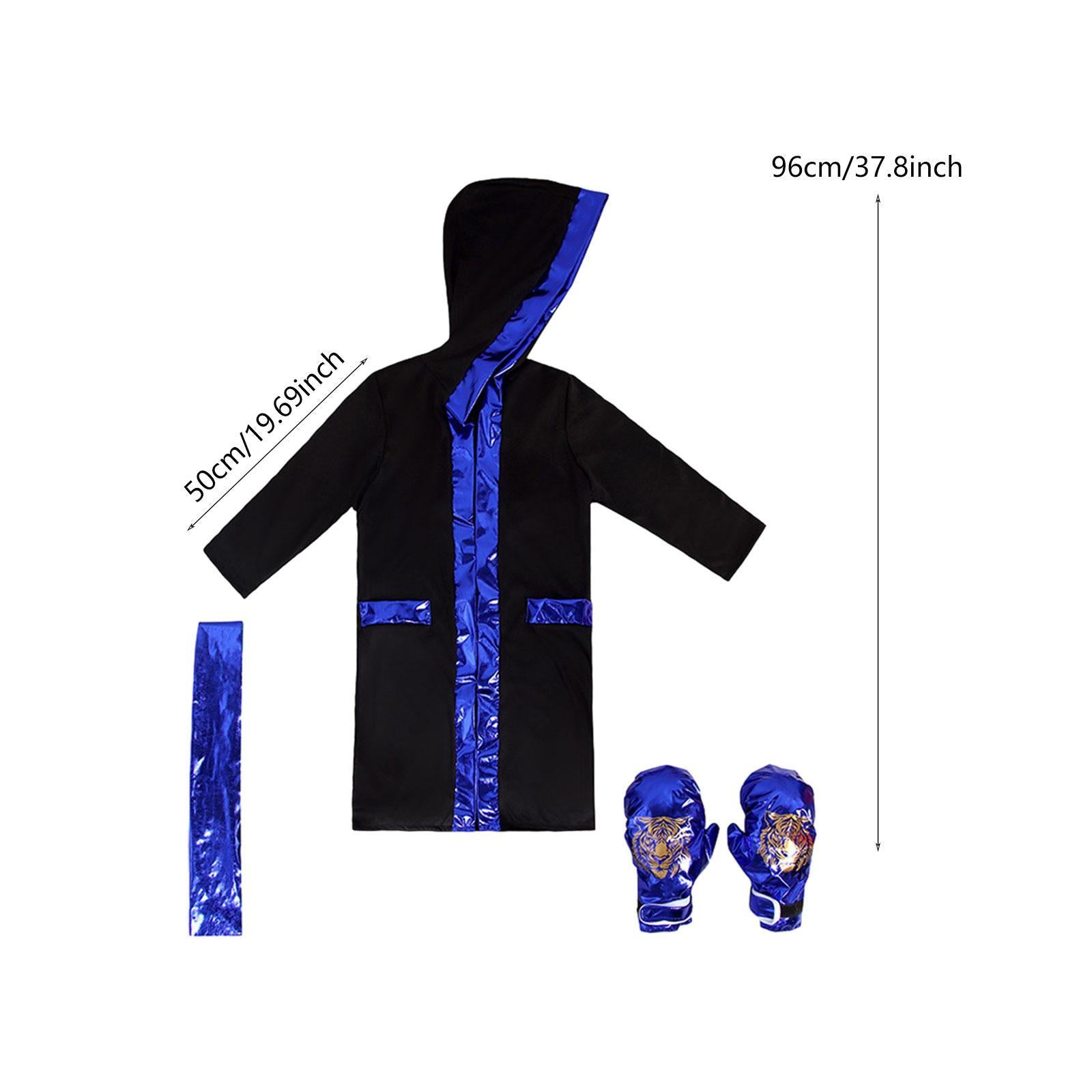 Halloween Children's Boxing Costume for Carnival Breathable Role Play Outfit Black Blue L to XL