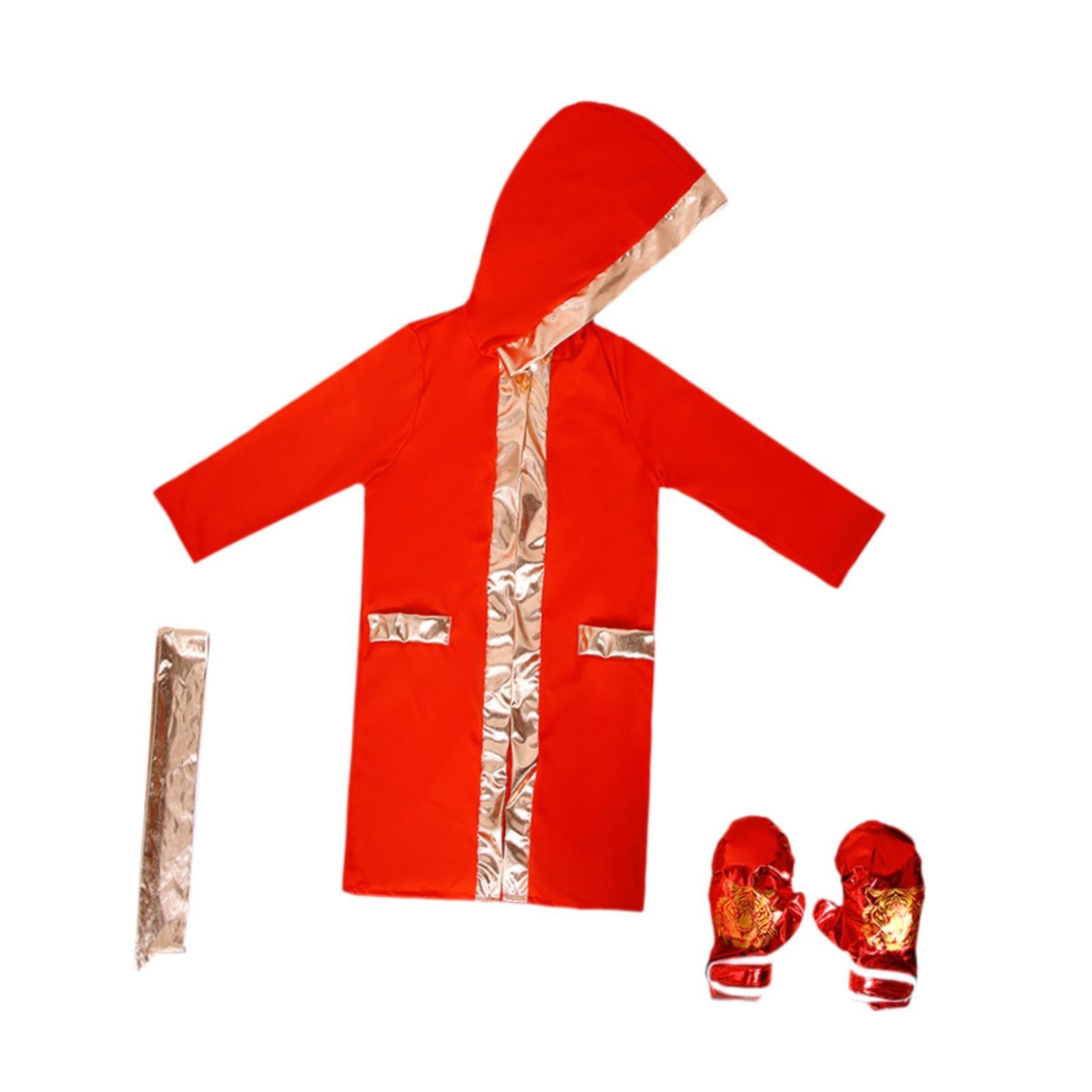 Halloween Children's Boxing Costume for Carnival Breathable Role Play Outfit Red Gold L to XL