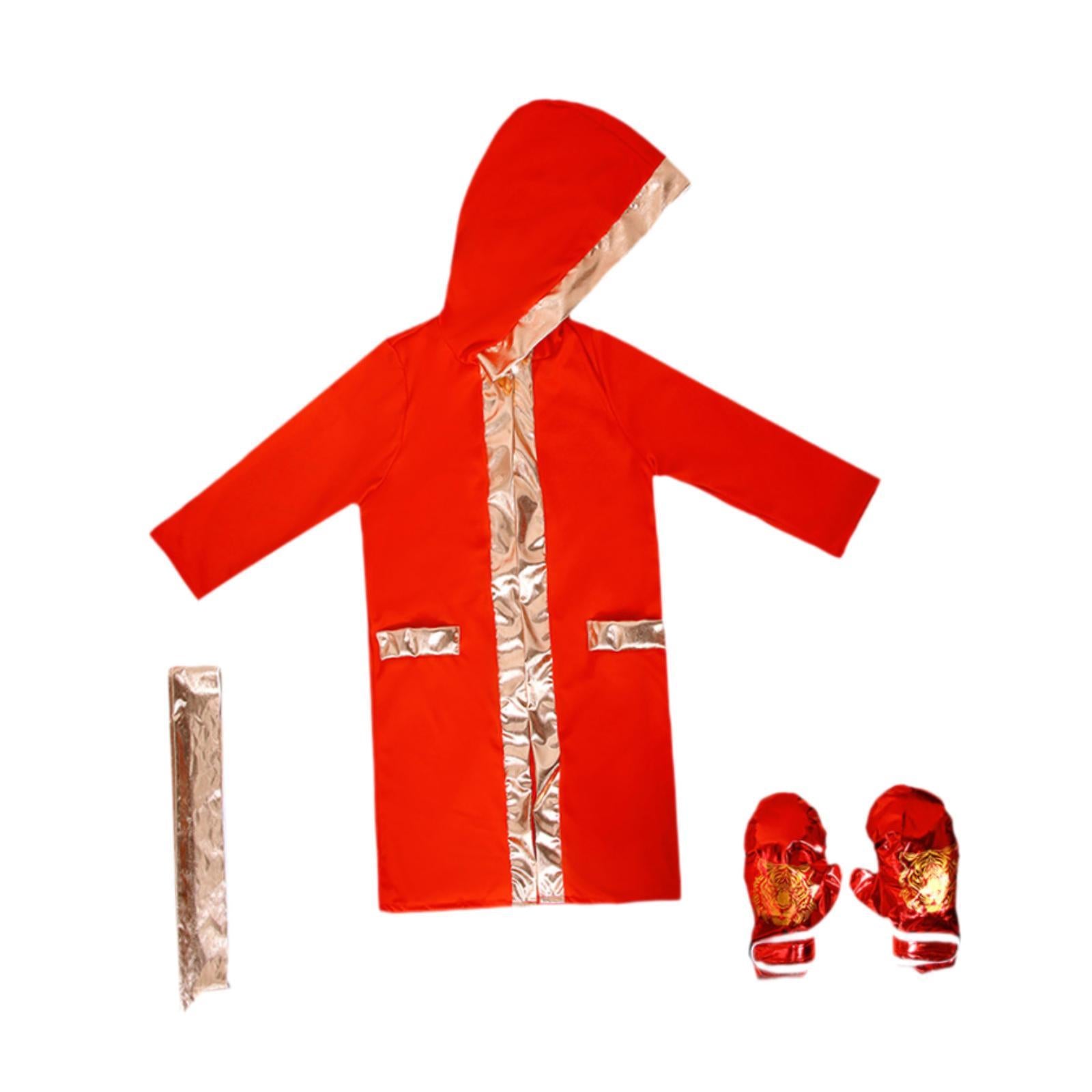 Halloween Children's Boxing Costume for Carnival Breathable Role Play Outfit Red Gold L to XL