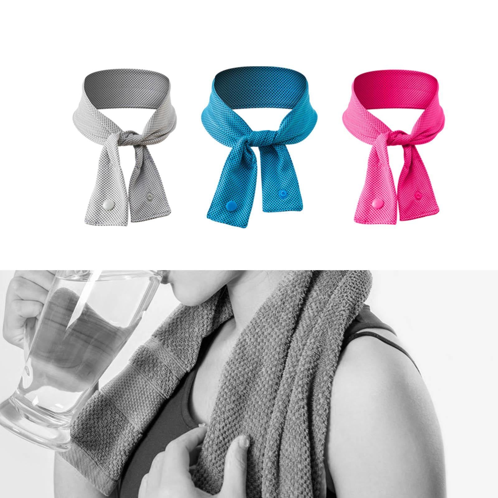 Sports Cooling Neck Wrap Hands Free Ice Cool Scarf for Indoor Cycling Hiking Gray