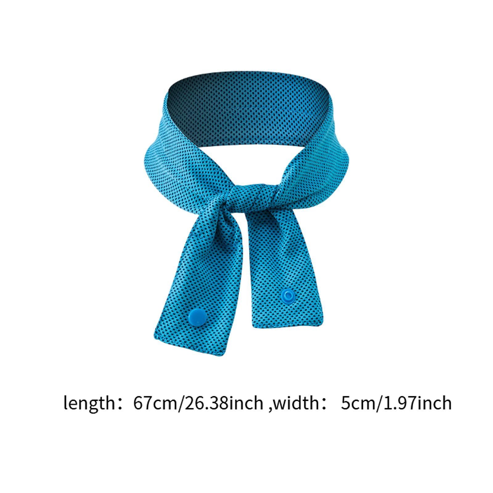 Sports Cooling Neck Wrap Hands Free Ice Cool Scarf for Indoor Cycling Hiking Blue