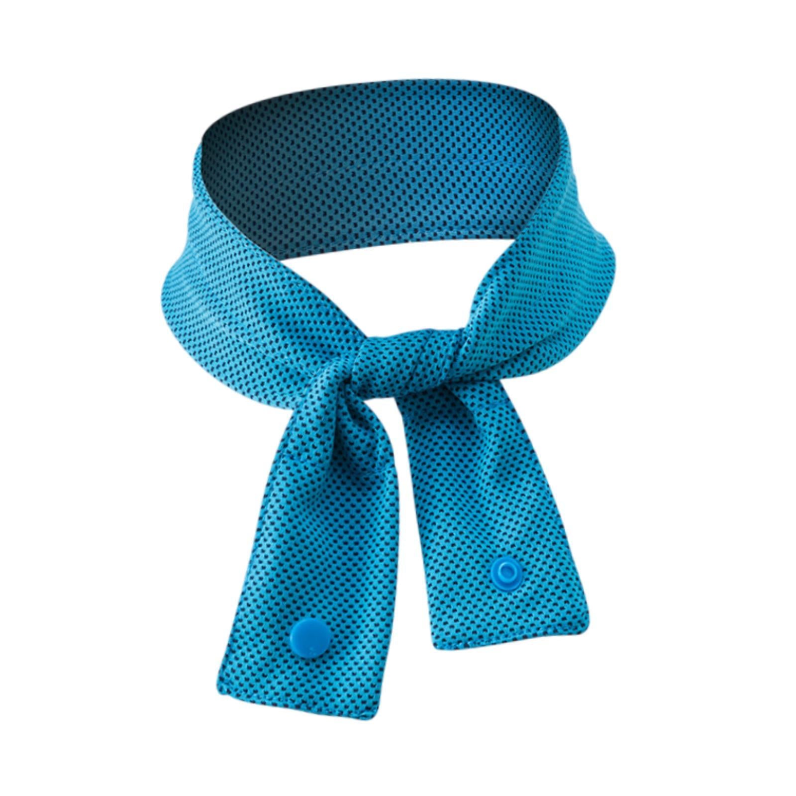Sports Cooling Neck Wrap Hands Free Ice Cool Scarf for Indoor Cycling Hiking Blue