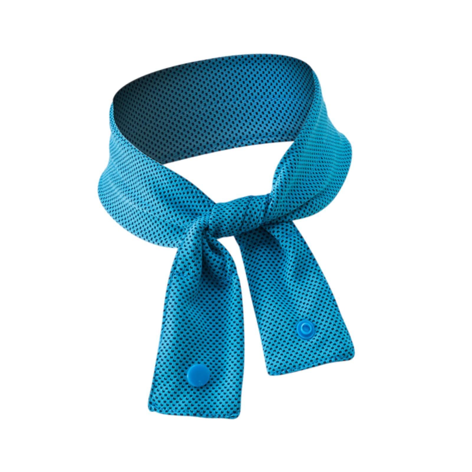 Sports Cooling Neck Wrap Hands Free Ice Cool Scarf for Indoor Cycling Hiking Blue