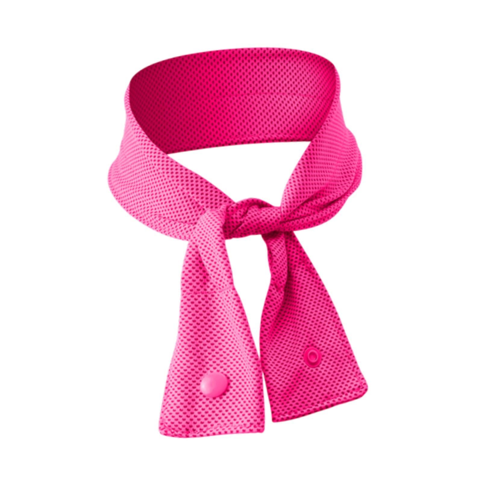 Sports Cooling Neck Wrap Hands Free Ice Cool Scarf for Indoor Cycling Hiking Rose Red