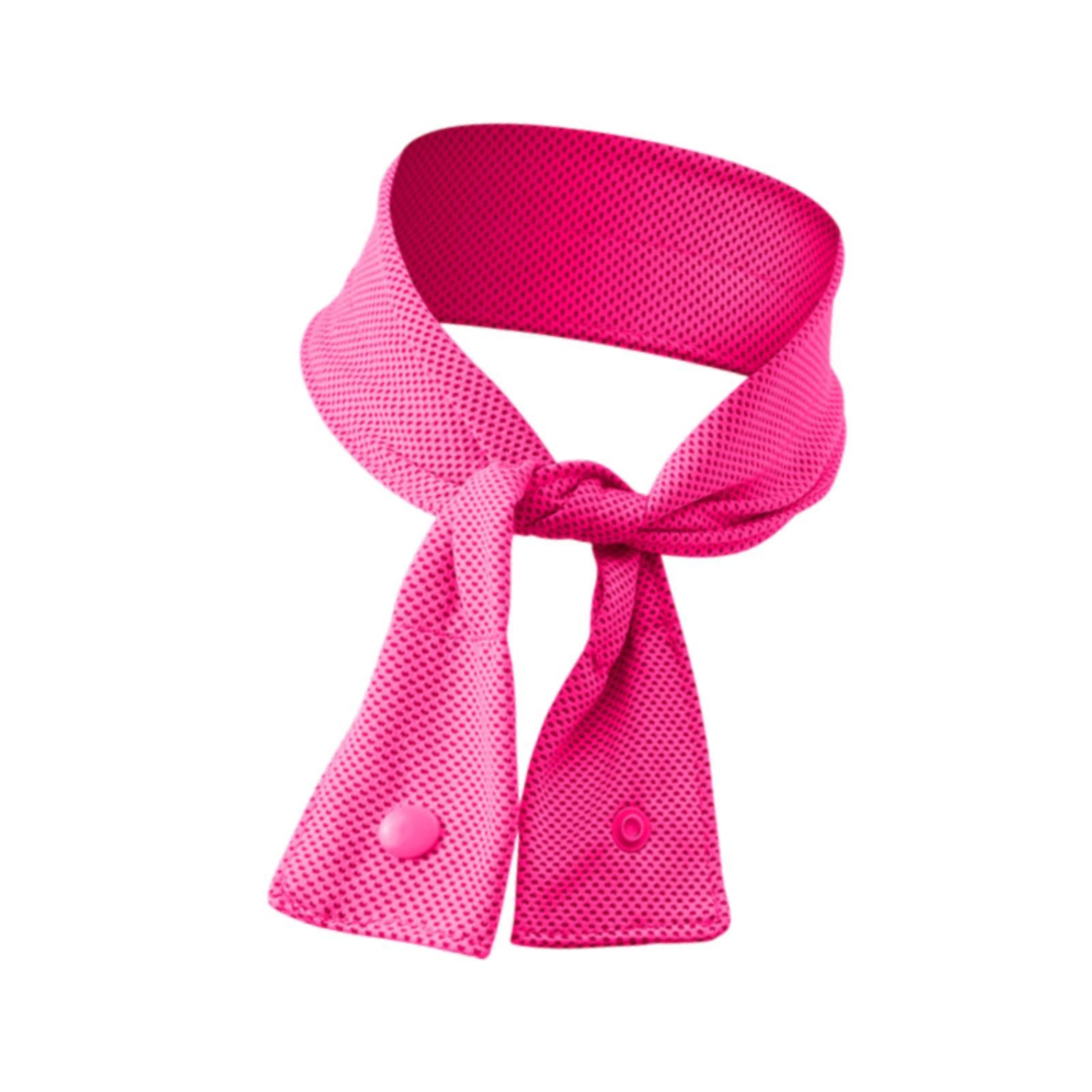 Sports Cooling Neck Wrap Hands Free Ice Cool Scarf for Indoor Cycling Hiking Rose Red