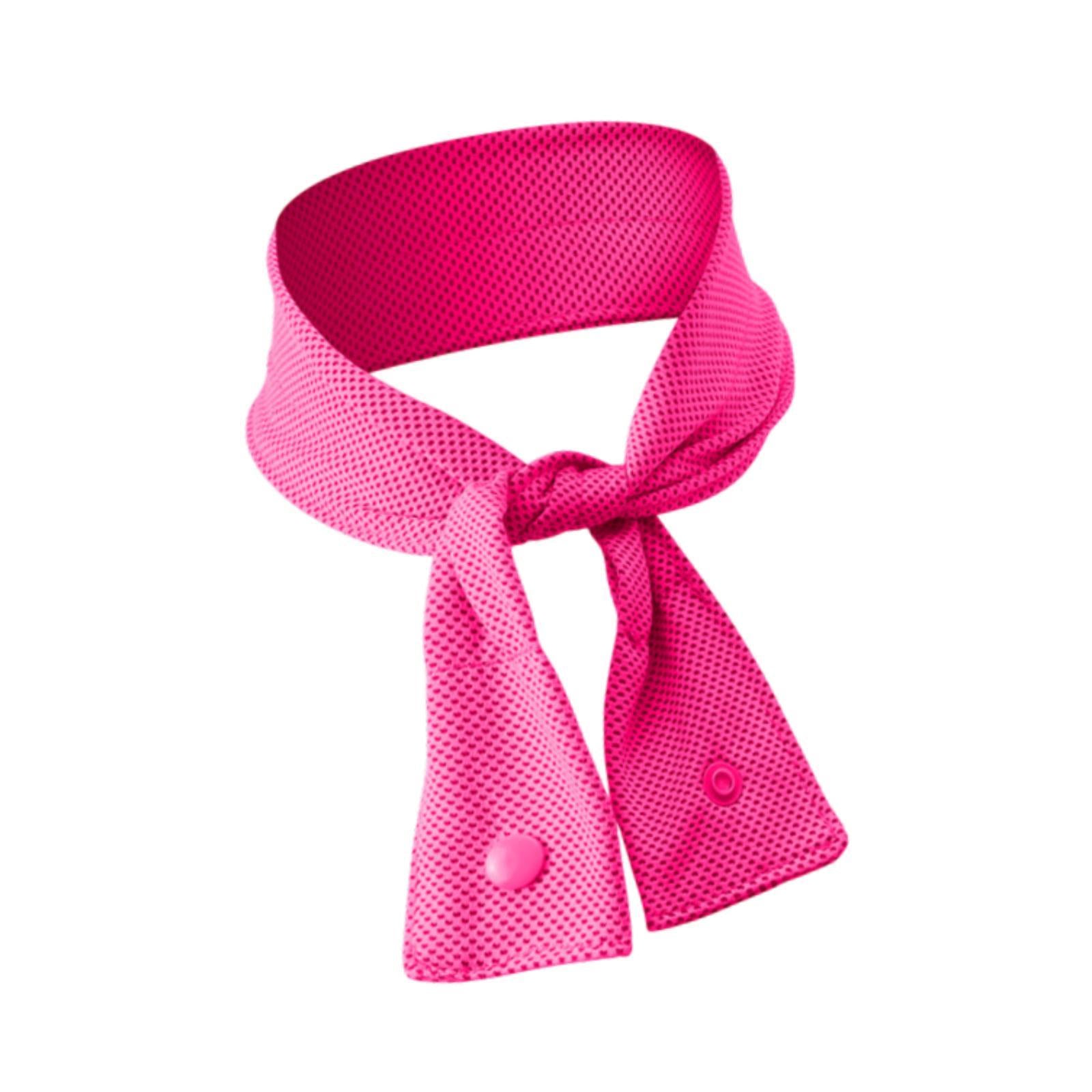 Sports Cooling Neck Wrap Hands Free Ice Cool Scarf for Indoor Cycling Hiking Rose Red