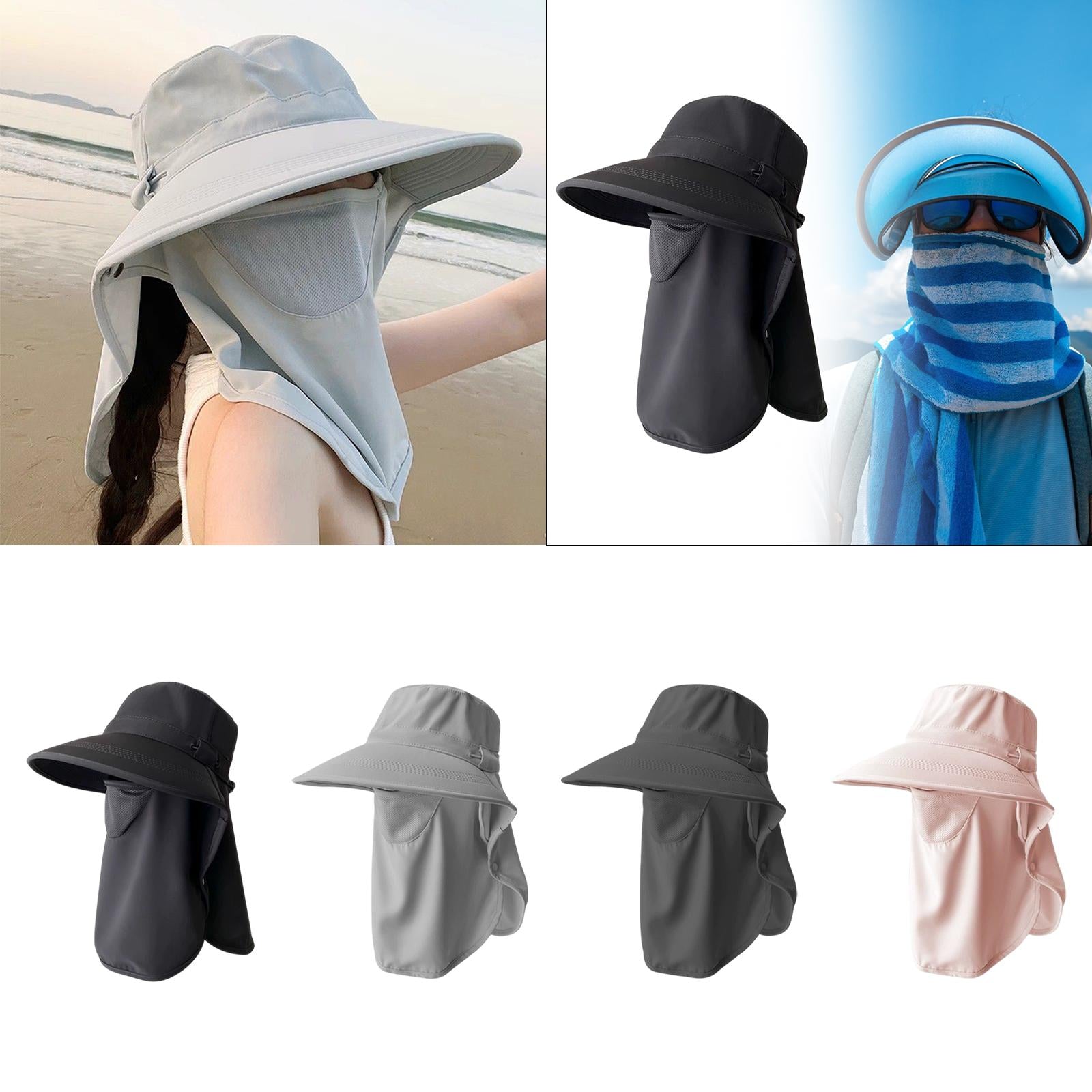 Mens Fishing Cap Fisherman Hat Sun Hat for Outdoor Sports Gardening Climbing Black