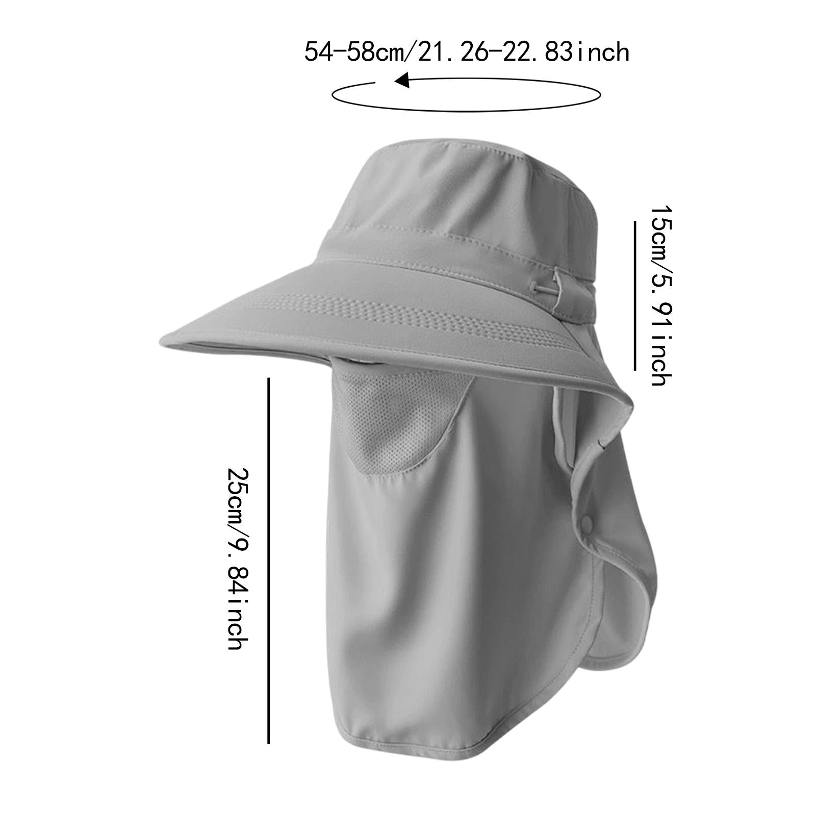 Mens Fishing Cap Fisherman Hat Sun Hat for Outdoor Sports Gardening Climbing Light Gray