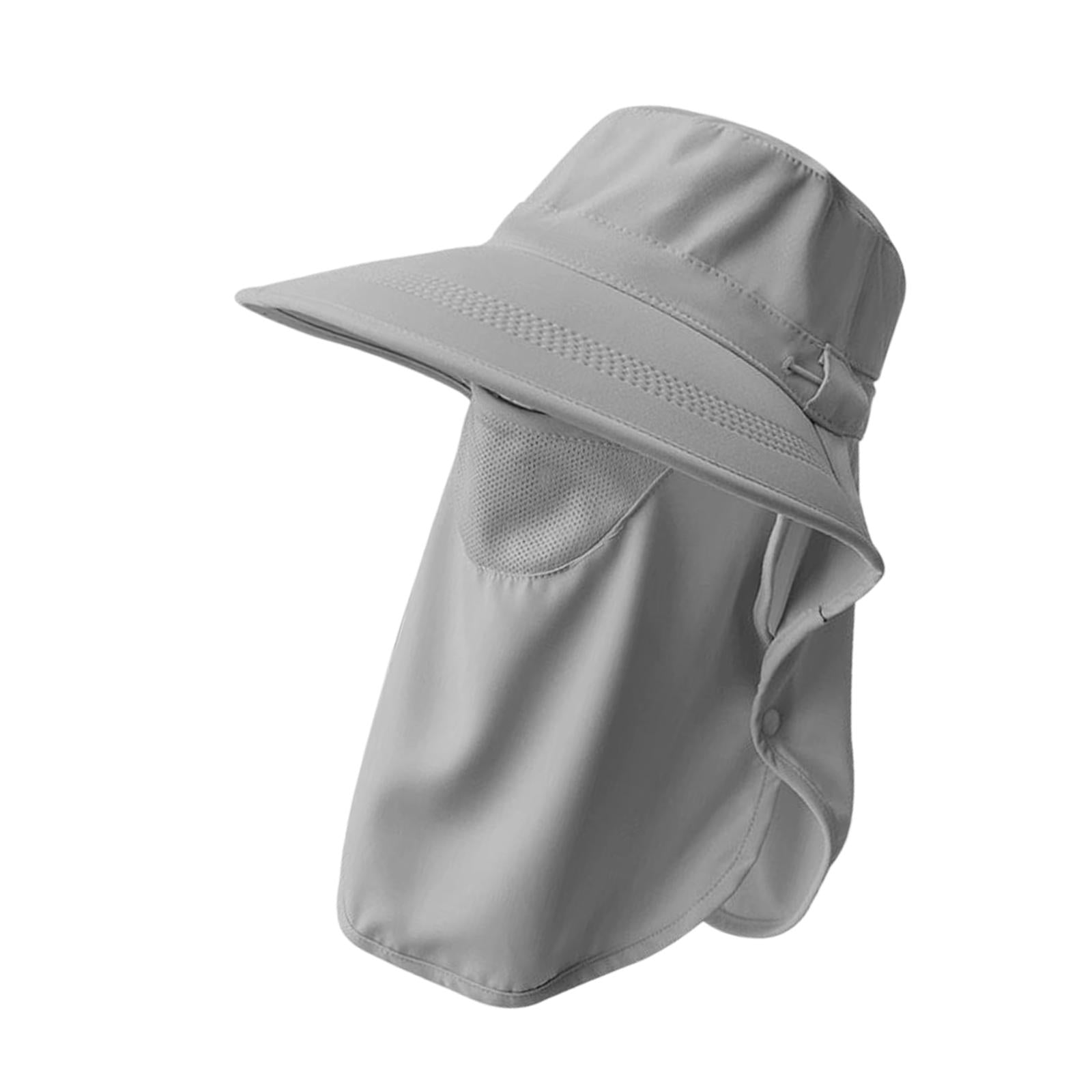 Mens Fishing Cap Fisherman Hat Sun Hat for Outdoor Sports Gardening Climbing Light Gray