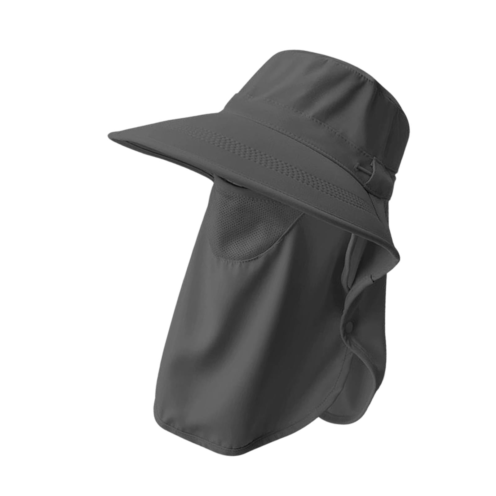 Mens Fishing Cap Fisherman Hat Sun Hat for Outdoor Sports Gardening Climbing Dark Gray