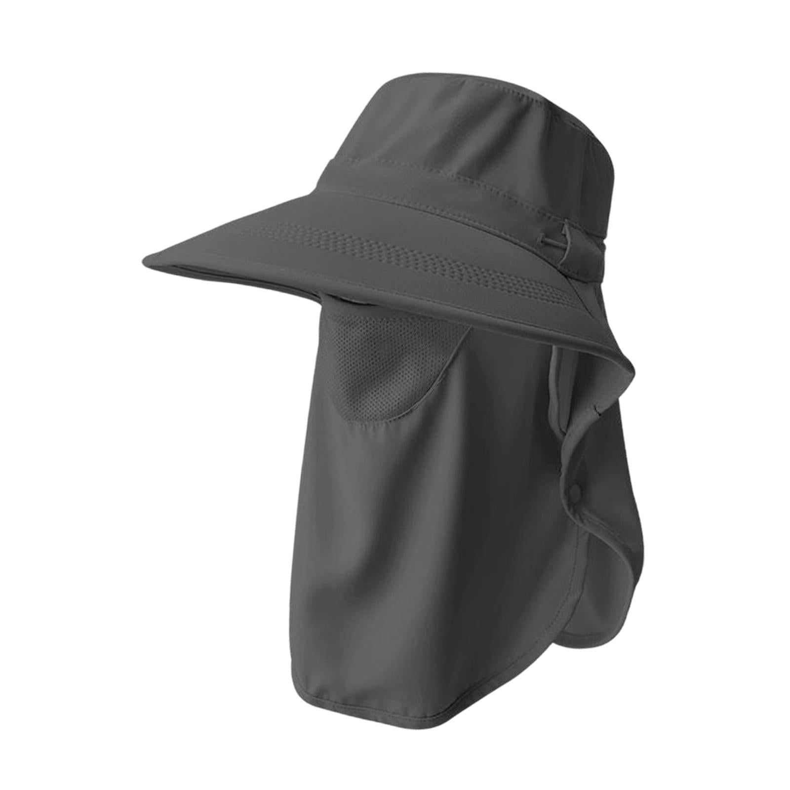Mens Fishing Cap Fisherman Hat Sun Hat for Outdoor Sports Gardening Climbing Dark Gray