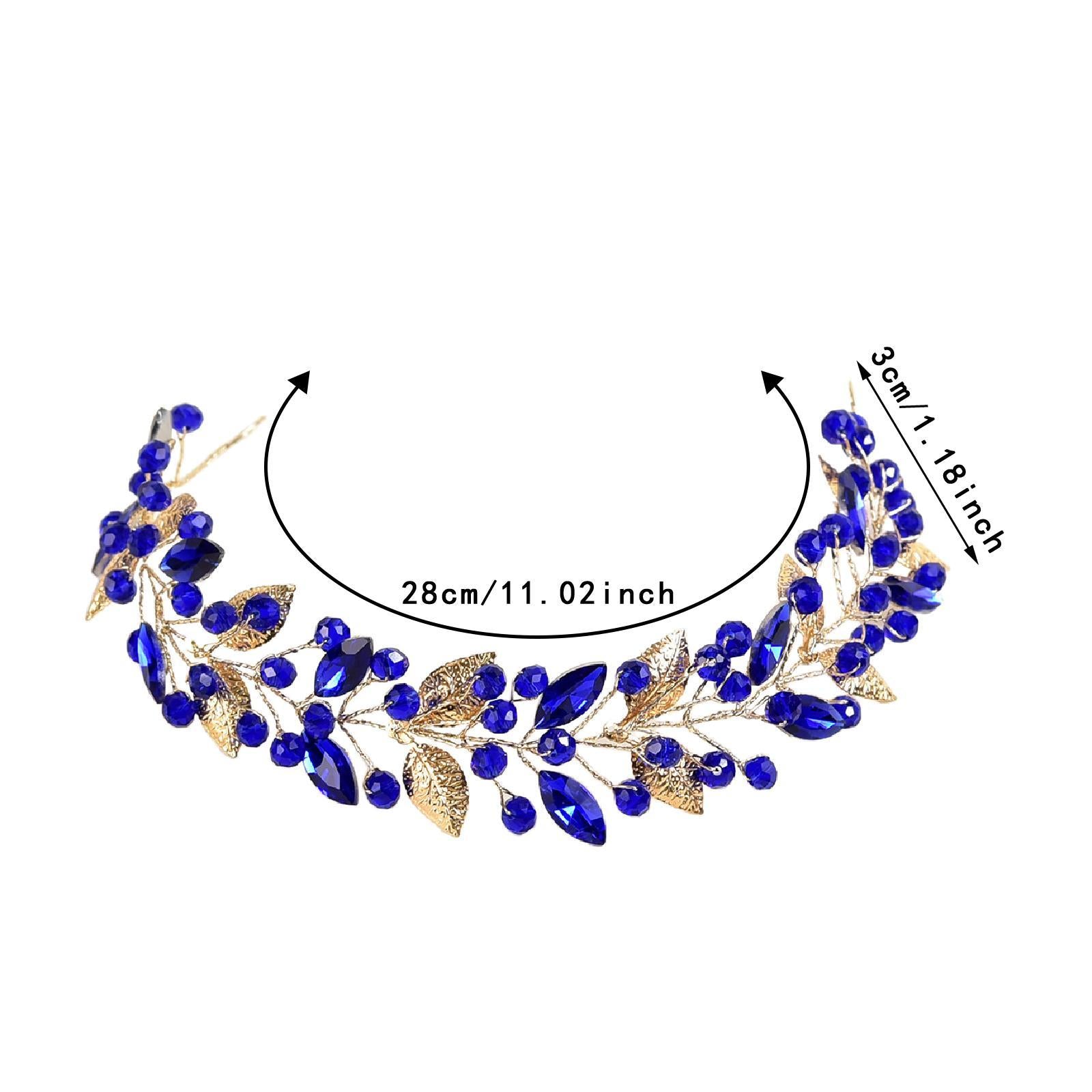 Bride Wedding Hair Vine Hair Pieces for Dress up Stage Performance Carnivals Blue