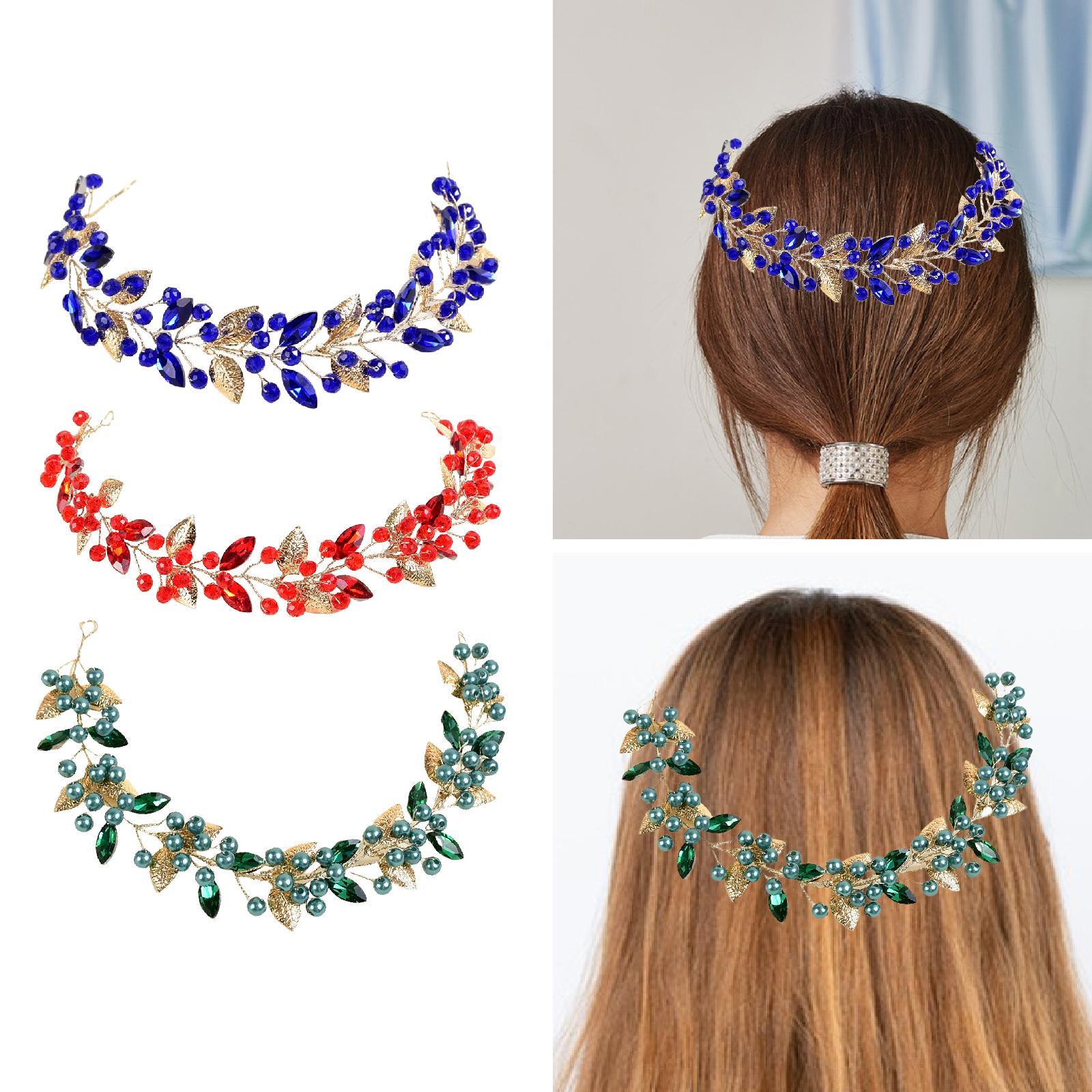 Bride Wedding Hair Vine Hair Pieces for Dress up Stage Performance Carnivals Blue