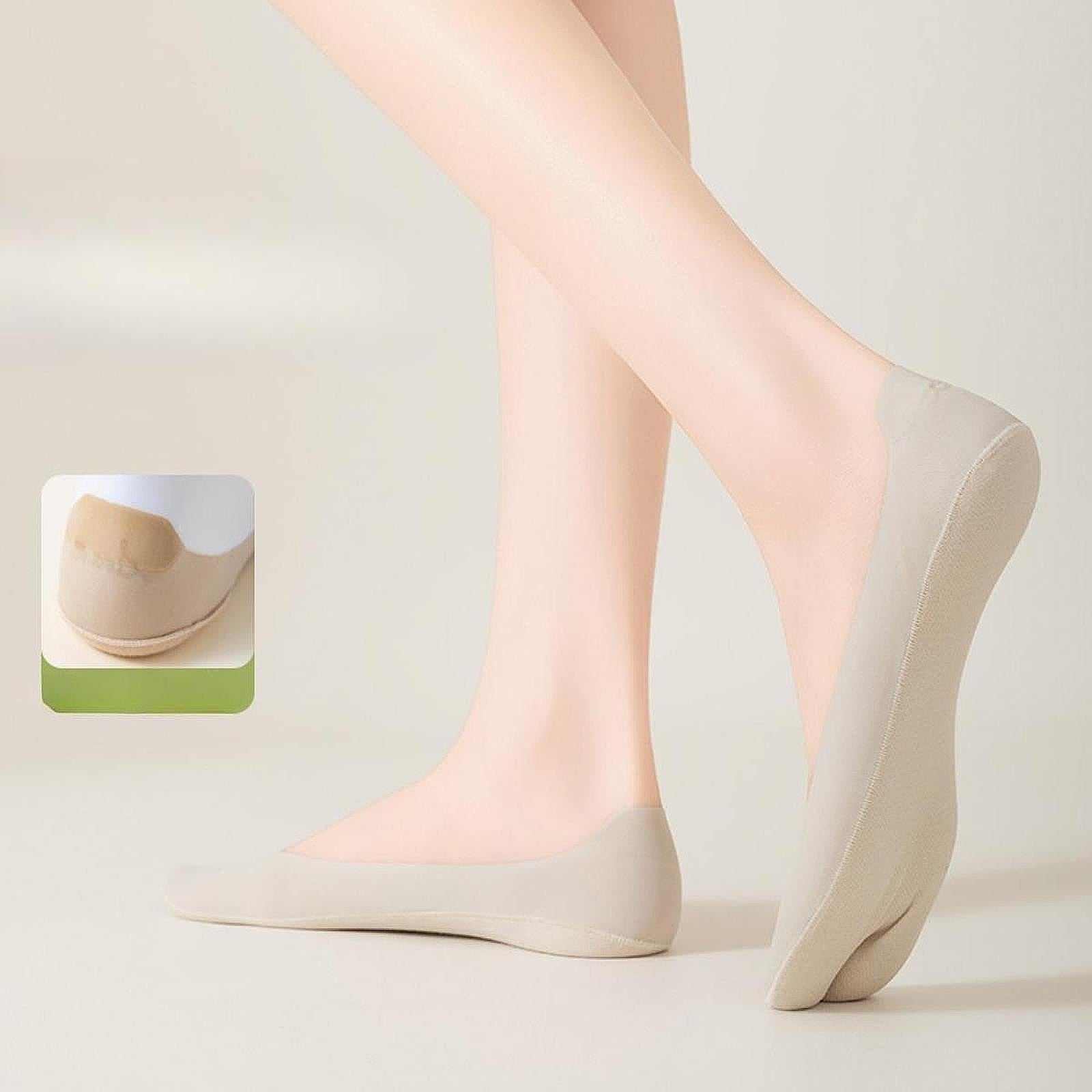 2 Toe Socks Invisible Boat Socks Thin Low Cut Sock for Sports Casual Ladies green