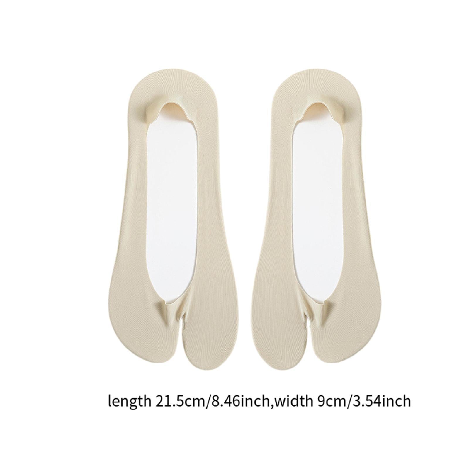 2 Toe Socks Invisible Boat Socks Thin Low Cut Sock for Sports Casual Ladies green