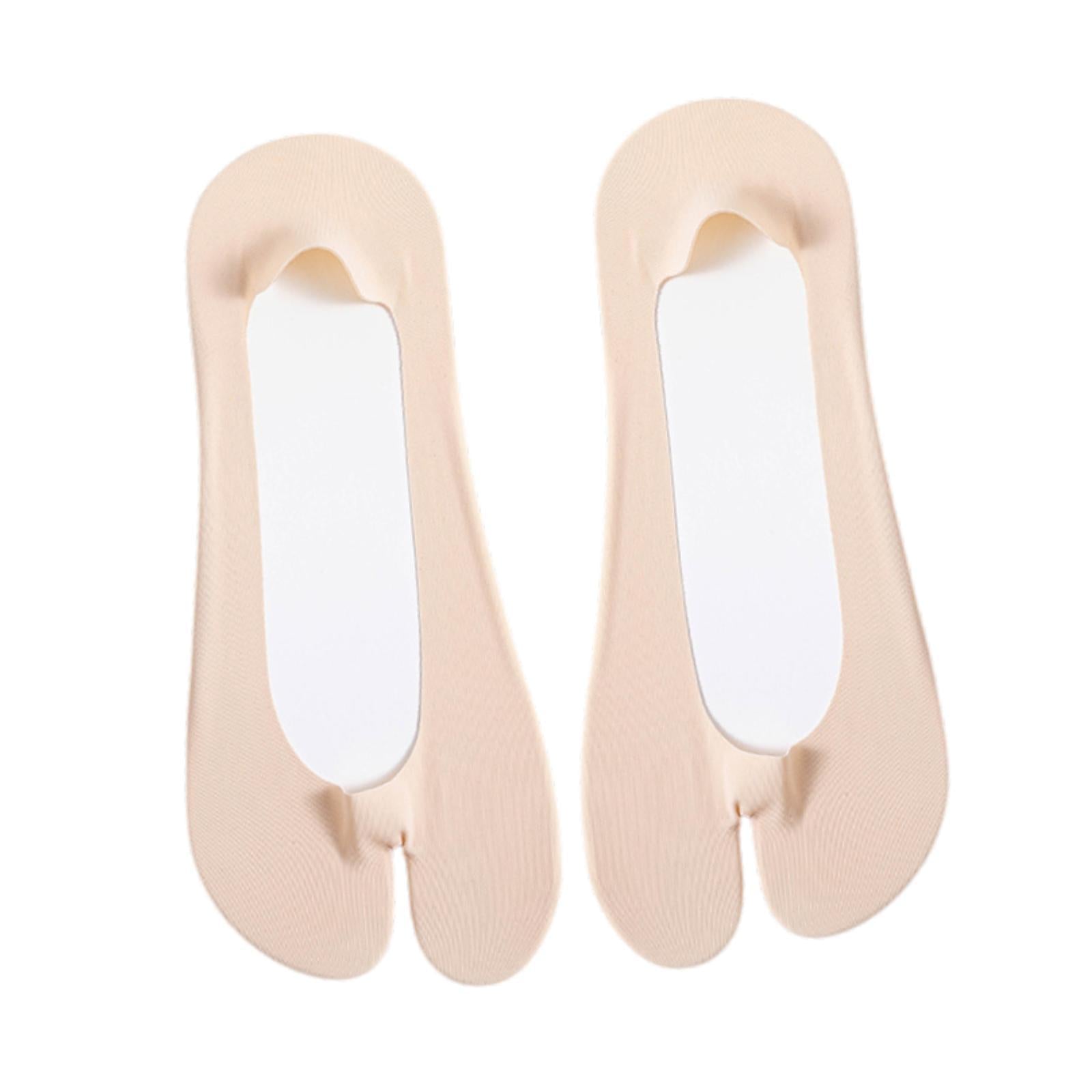 2 Toe Socks Invisible Boat Socks Thin Low Cut Sock for Sports Casual Ladies pink