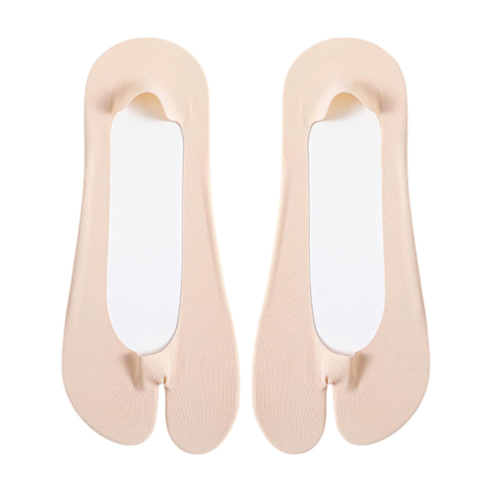 2 Toe Socks Invisible Boat Socks Thin Low Cut Sock for Sports Casual Ladies pink
