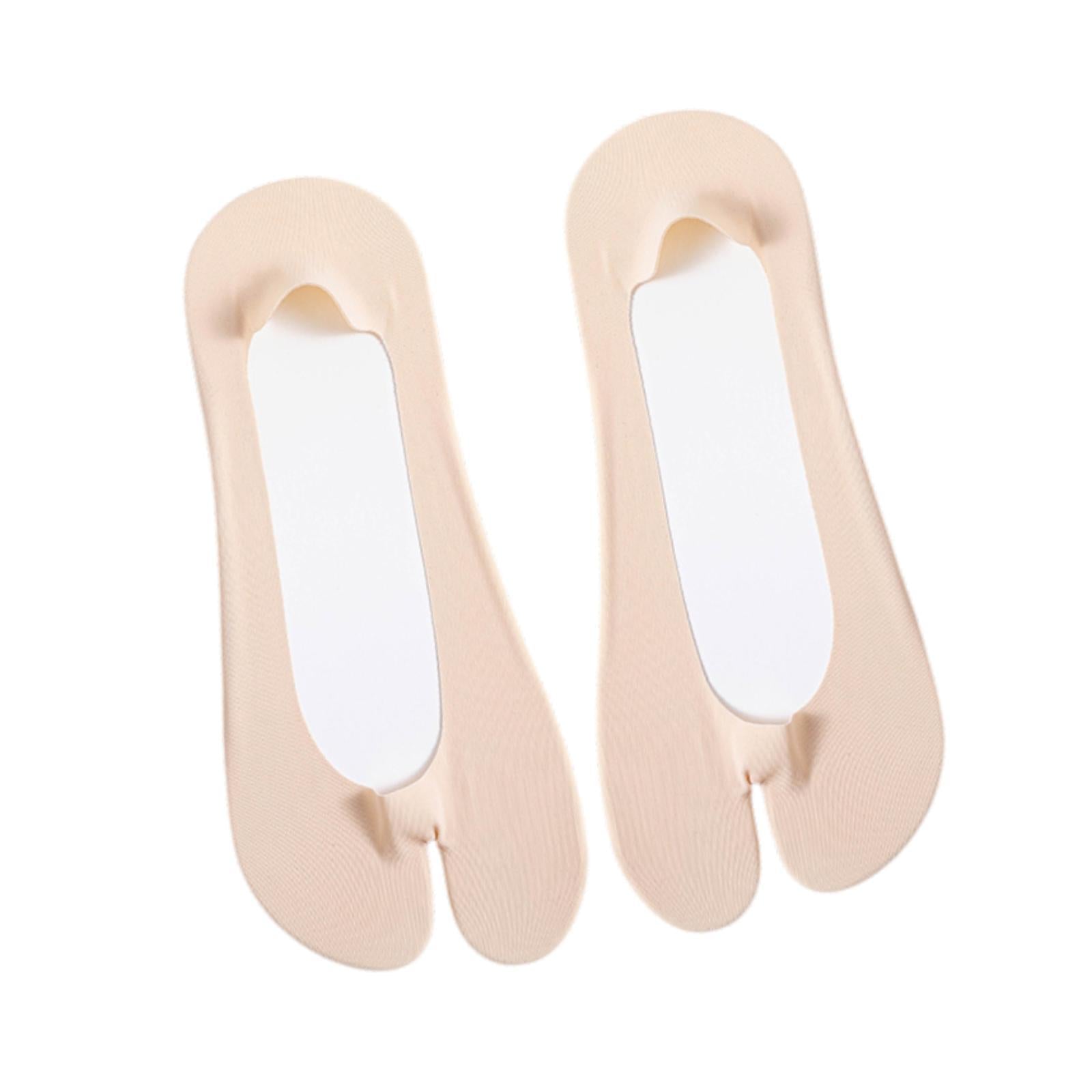 2 Toe Socks Invisible Boat Socks Thin Low Cut Sock for Sports Casual Ladies pink