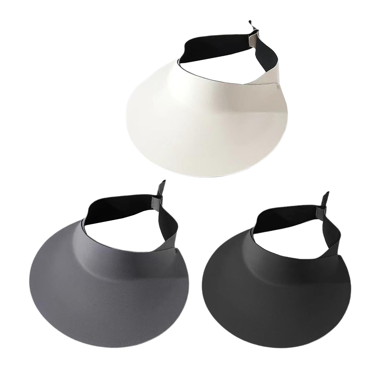 Sun Visor Hat Foldable Large Brim for Running Walking Dog Outdoor Activities Gray