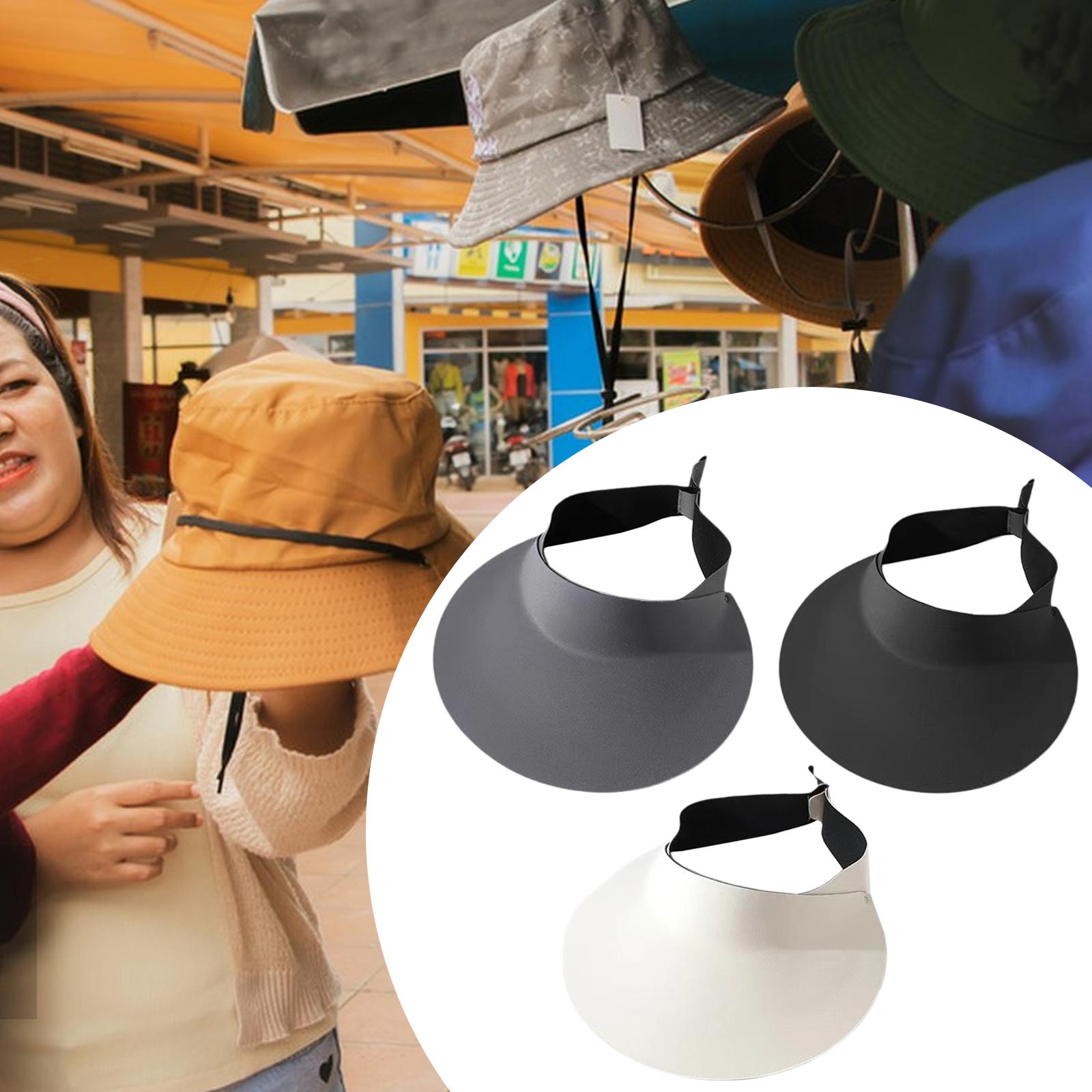 Sun Visor Hat Foldable Large Brim for Running Walking Dog Outdoor Activities Gray